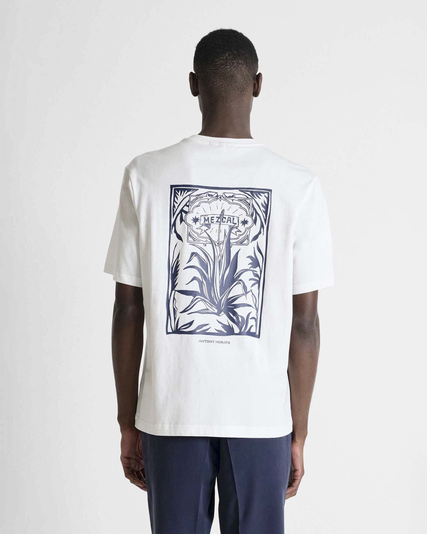 T-shirt mezza manica Antony Morato bianca in cotone con stampa fronte e retro image