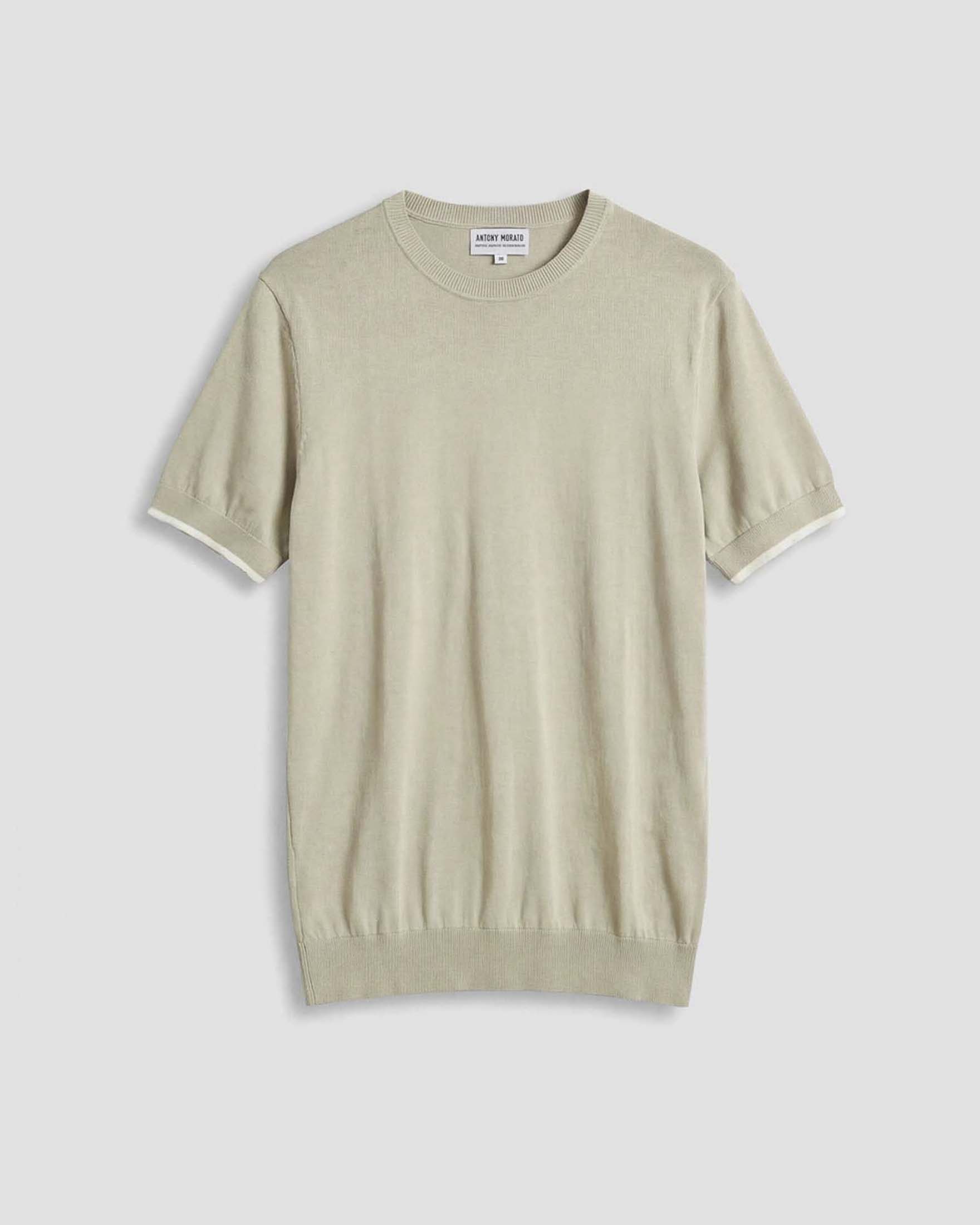 T-shirt girocollo Antony Morato sabbia in maglia di cotone