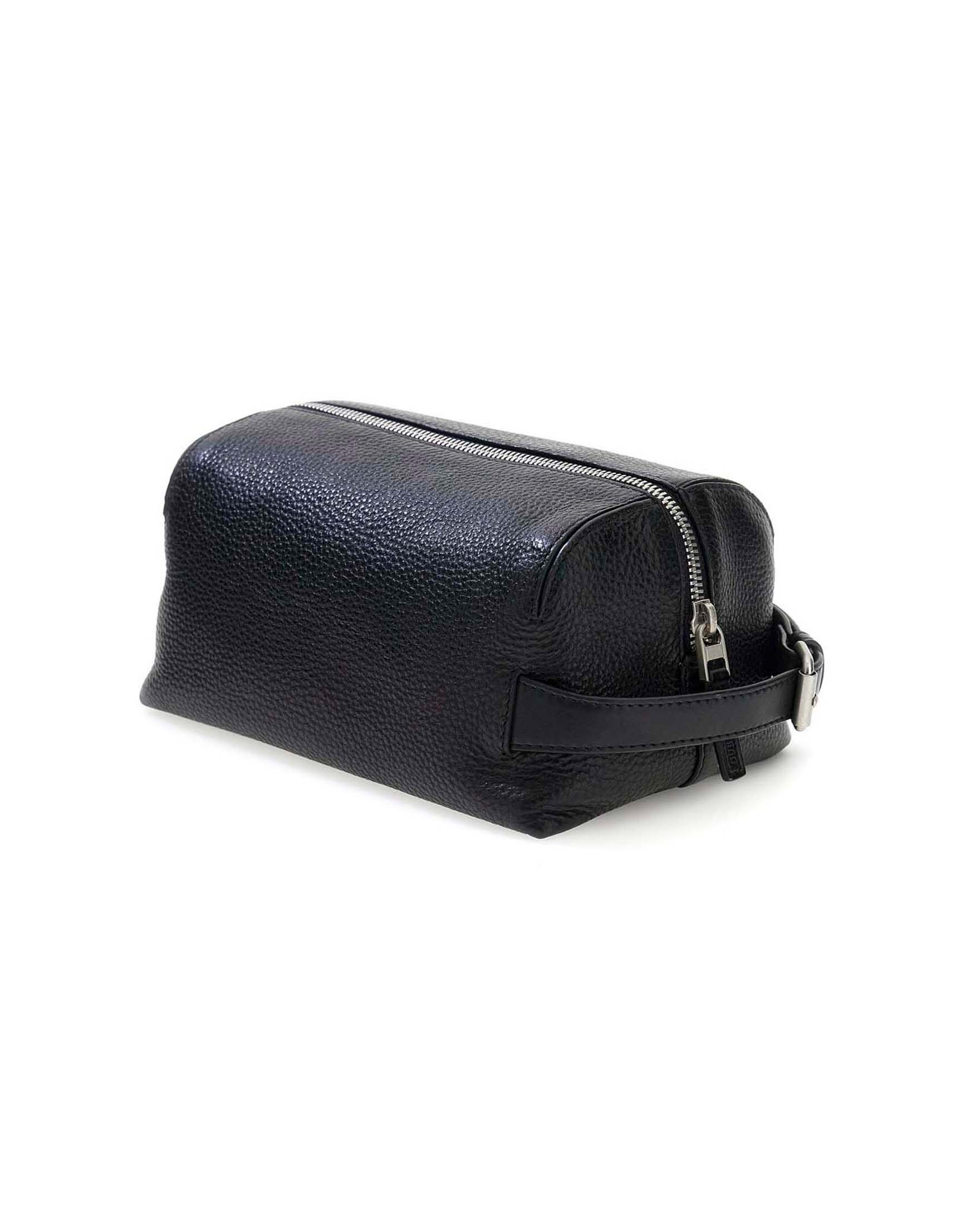 Beauty case Guess nero in pelle martellata con logo metallico image