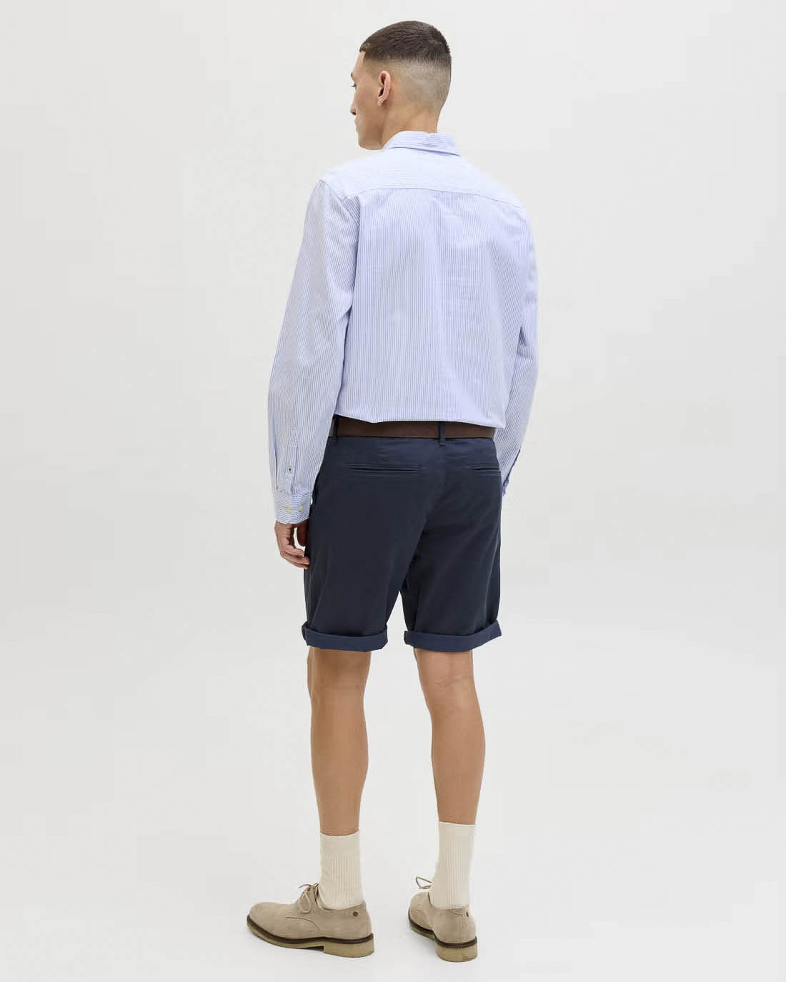 Bermuda chino Jack & Jones blu scuro in misto cotone con micro stampa image