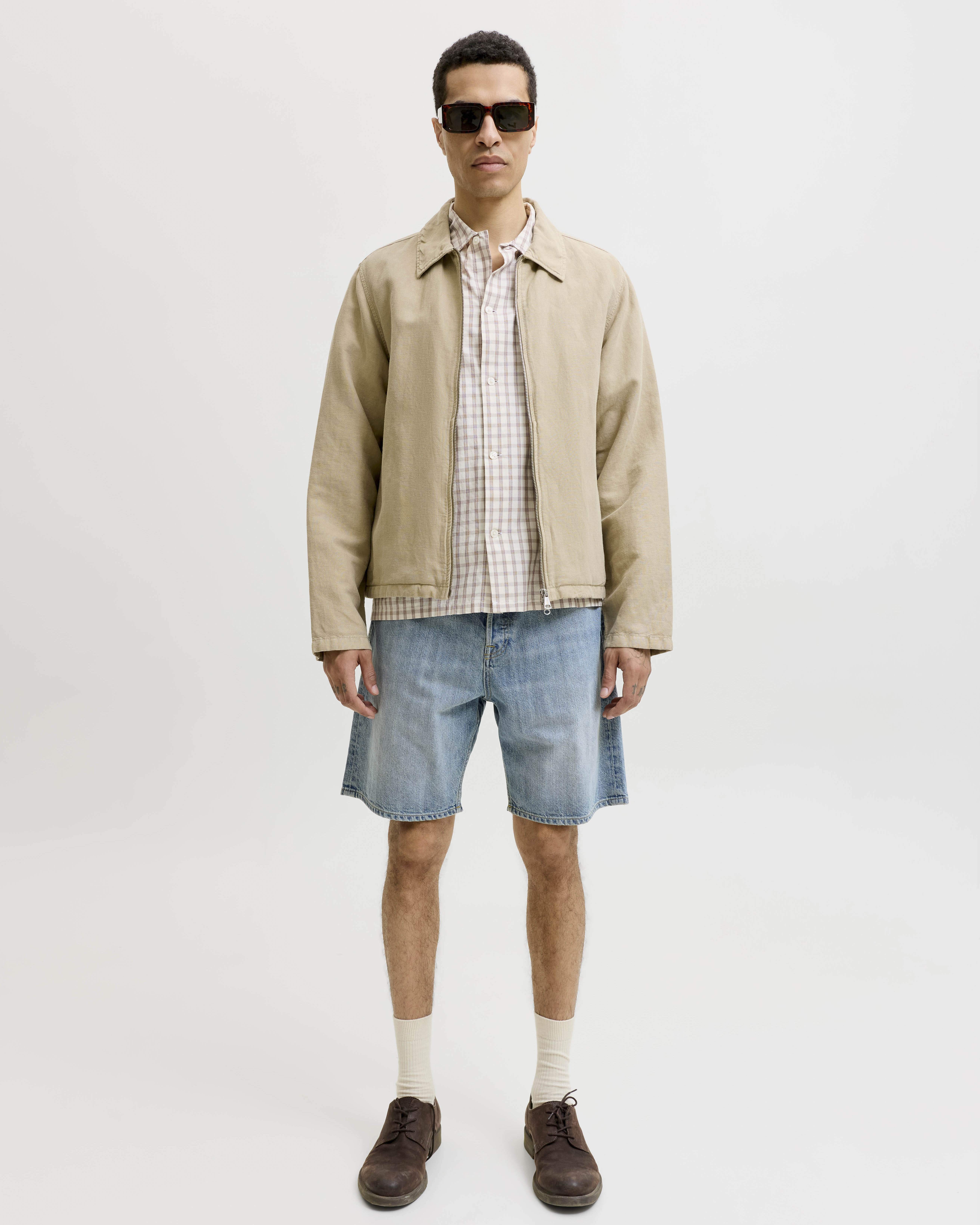 Bermuda jeans Jack & Jones lavaggio chiaro in cotone a cinque tasche