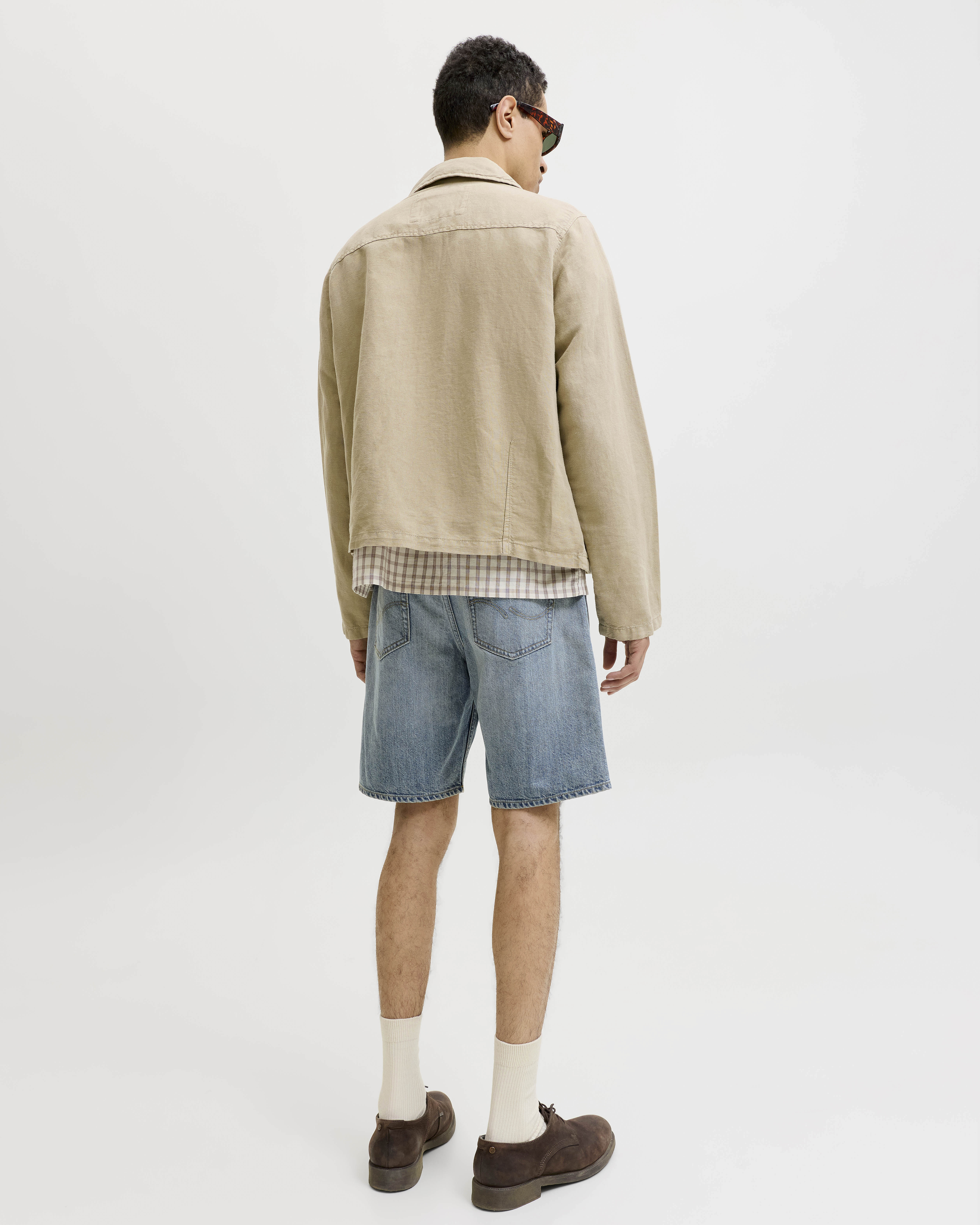 Bermuda jeans Jack & Jones lavaggio chiaro in cotone a cinque tasche image