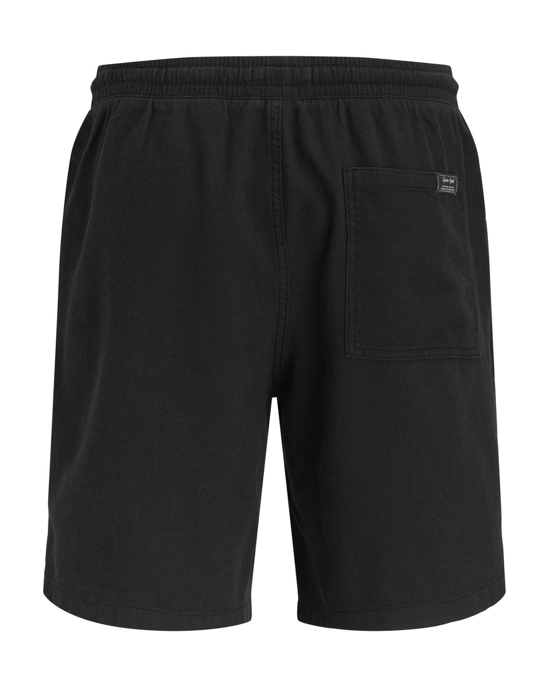 Bermuda Jack & Jones neri in felpa di cotone a nido d'ape con coulisse image