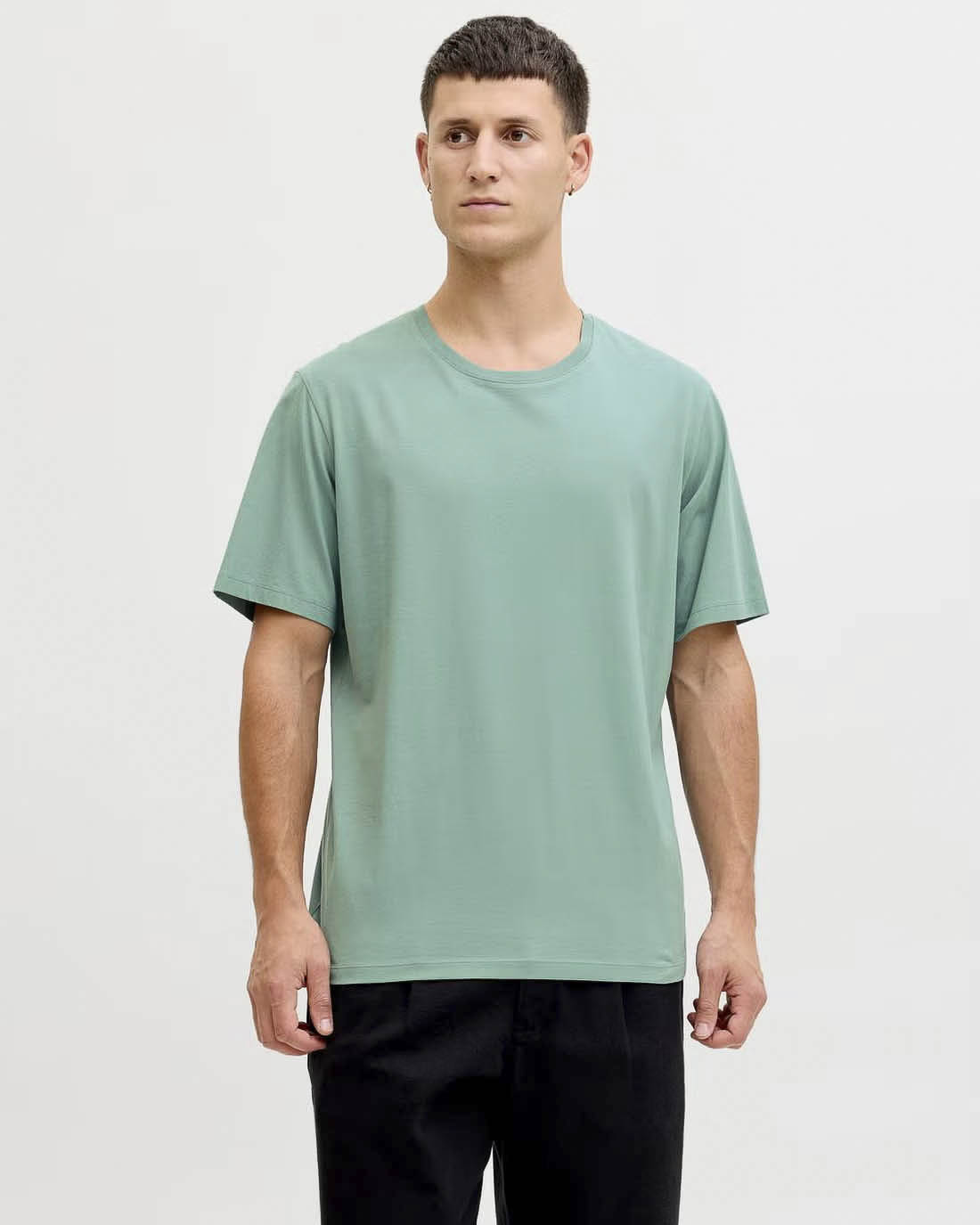 T-shirt mezza manica Jack & Jones verde acqua in cotone organico