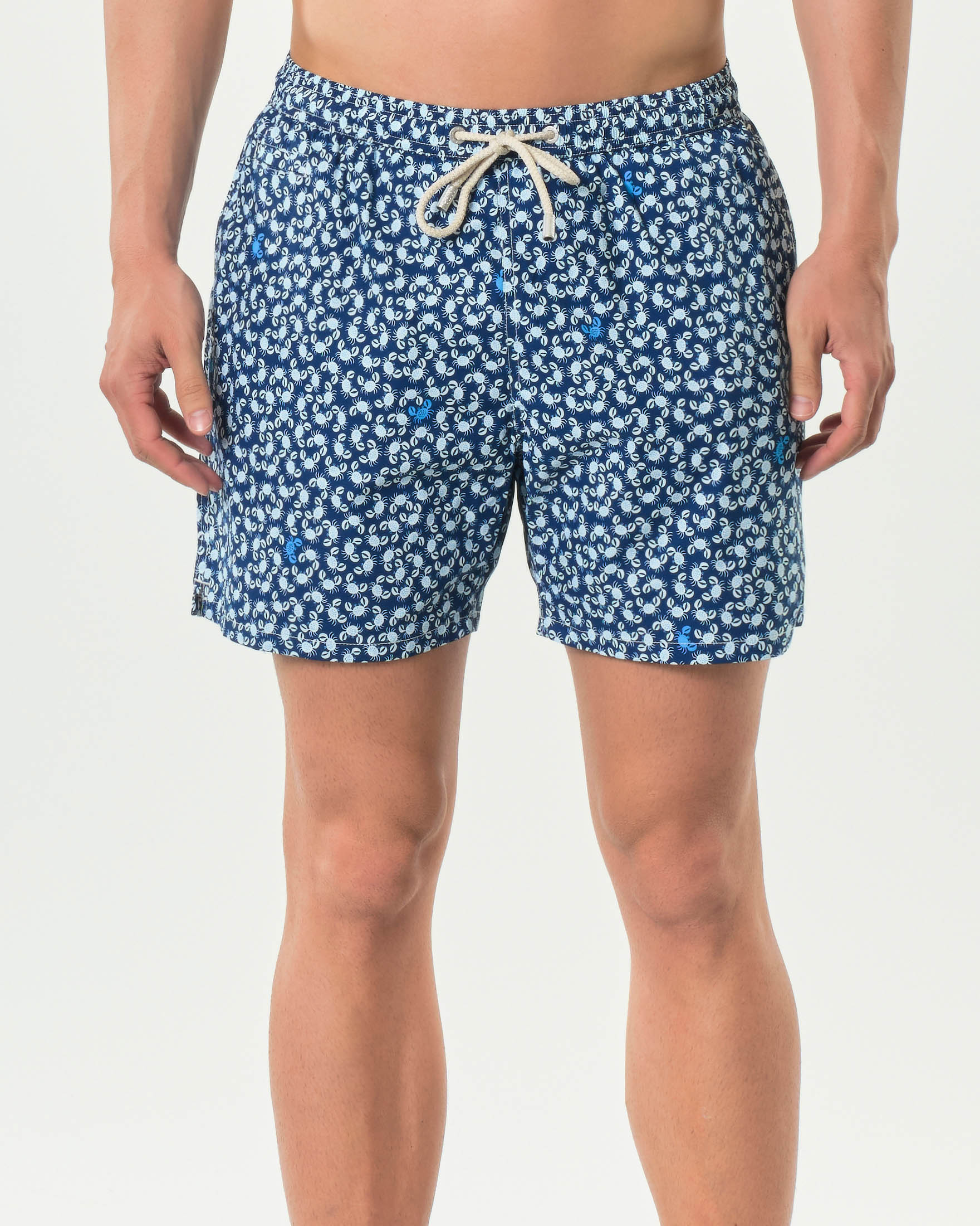 Boxer mare blu con stampa granchietti