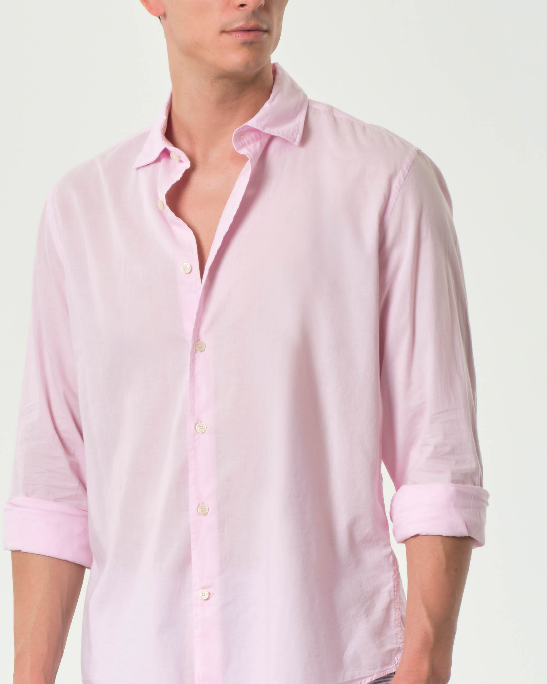 Camicia rosa MC2 Saint Barth in mussola di puro cotone con collo alla francese image
