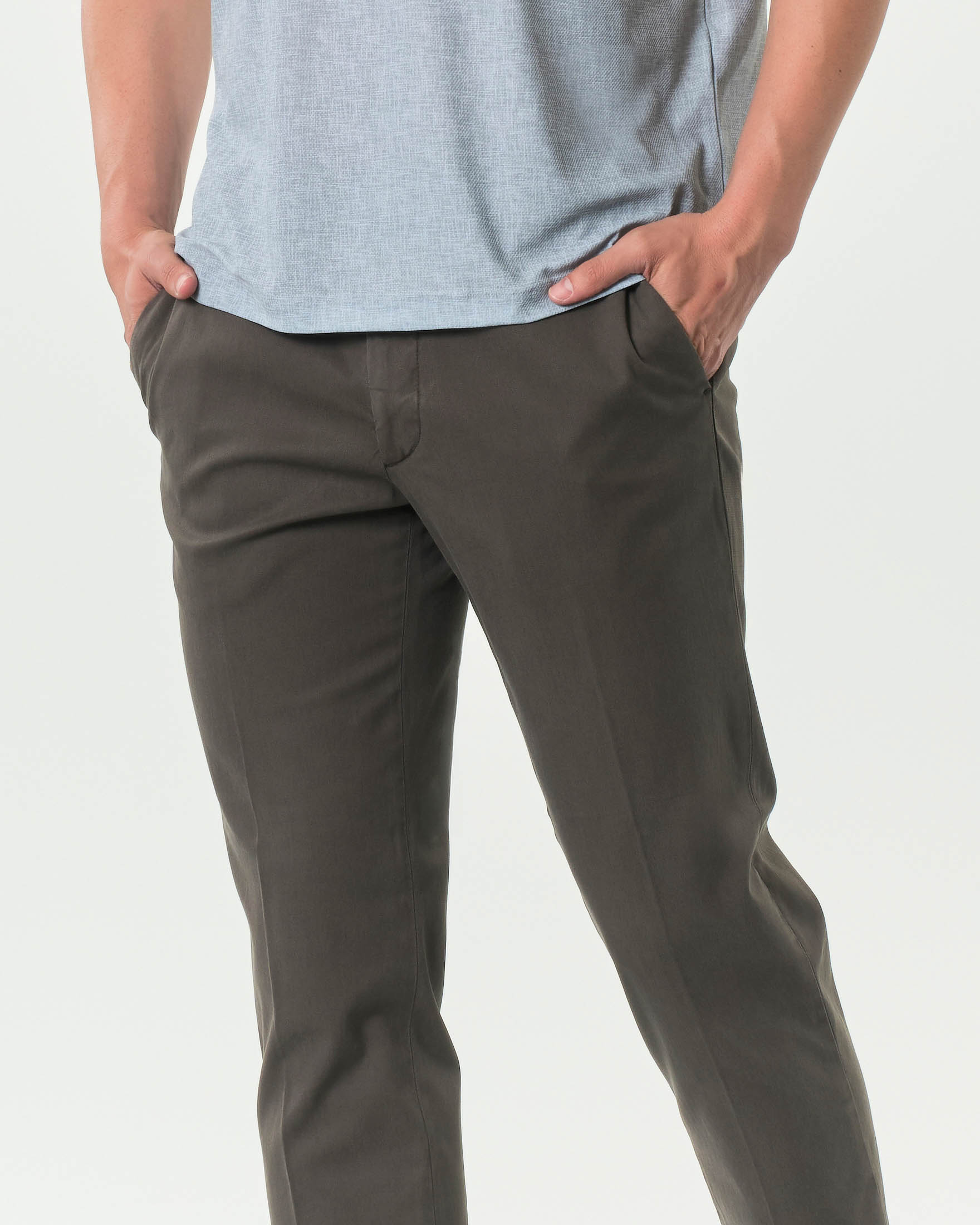 Pantaloni Michael Coal chino Brad marroni in micro armatura di cotone stretch image