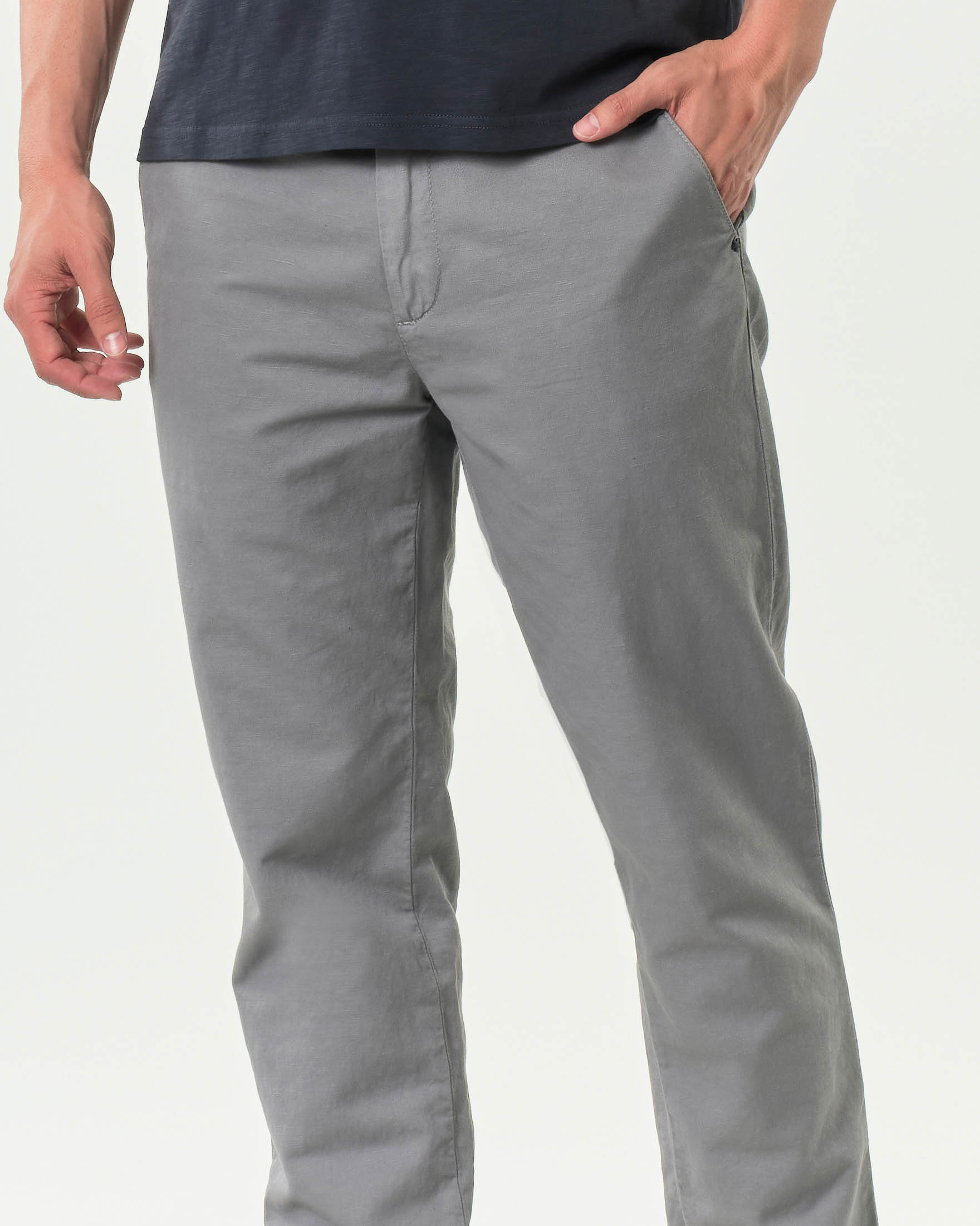 Pantalone chino My Stuff grigio in misto cotone e lyocell stretch image