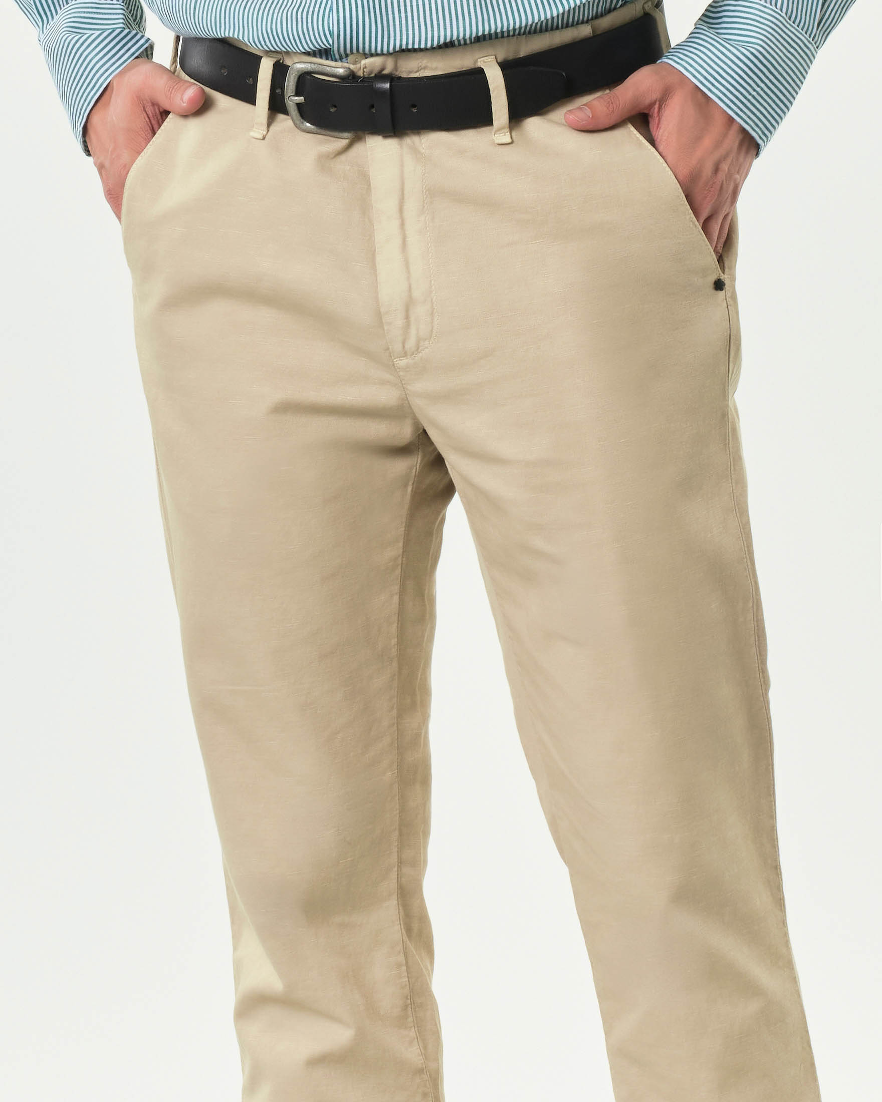 Pantalone chino My Stuff beige in misto cotone e lyocell stretch image