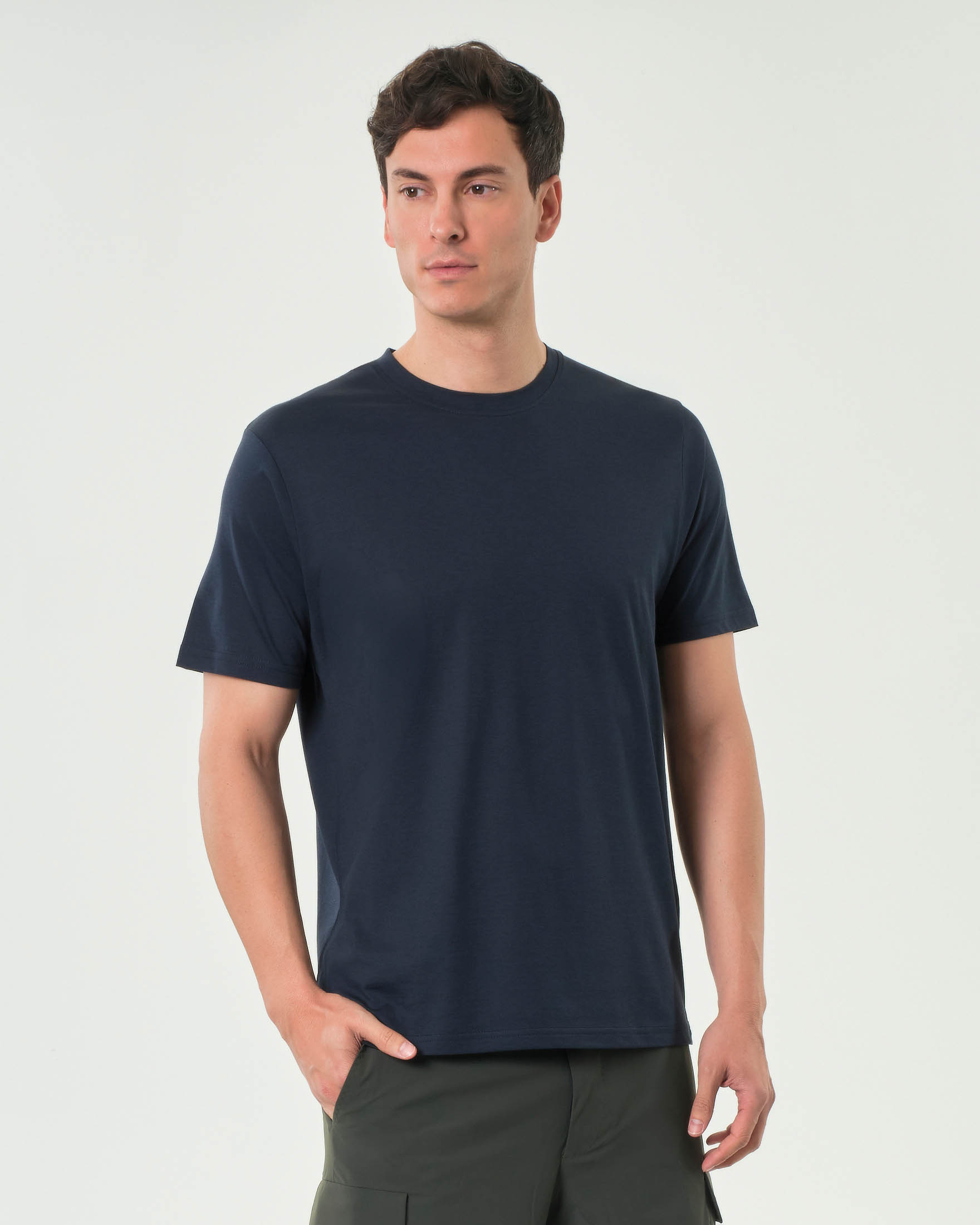 T-shirt mezza manica Paul Baker blu in misto cotone e modal