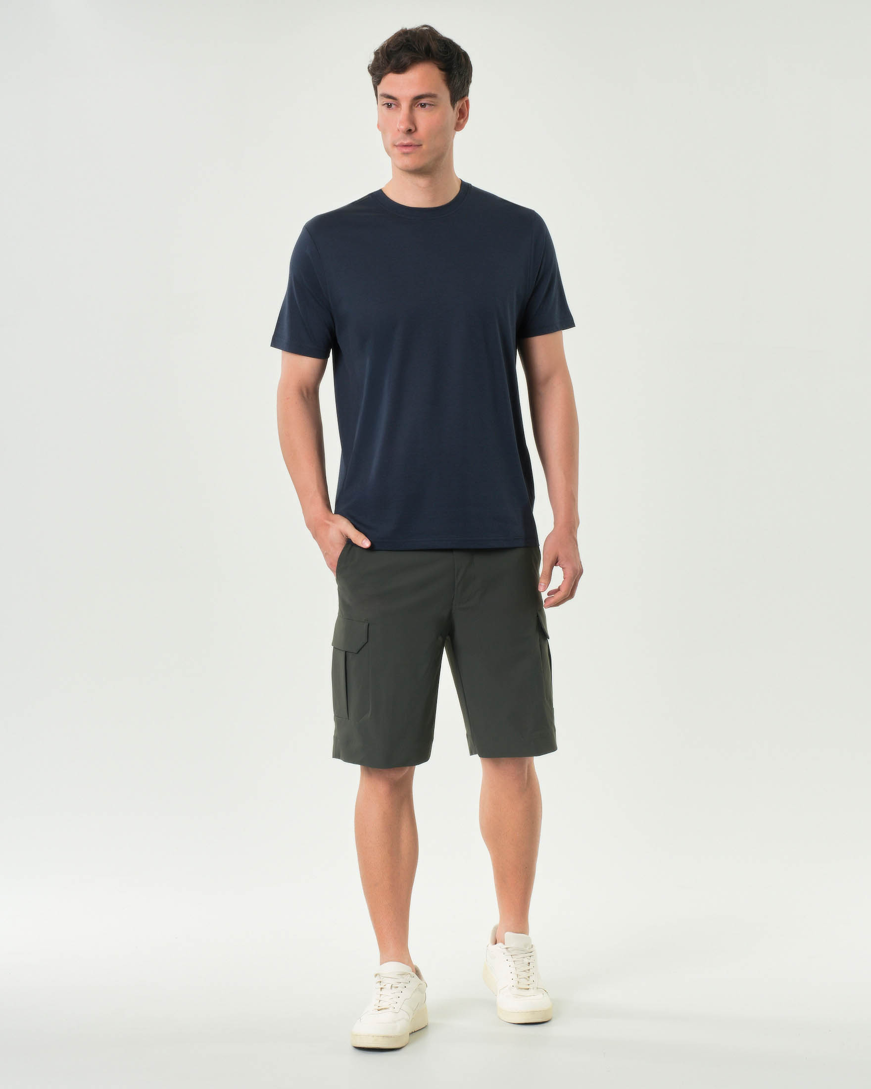 T-shirt mezza manica Paul Baker blu in misto cotone e modal image