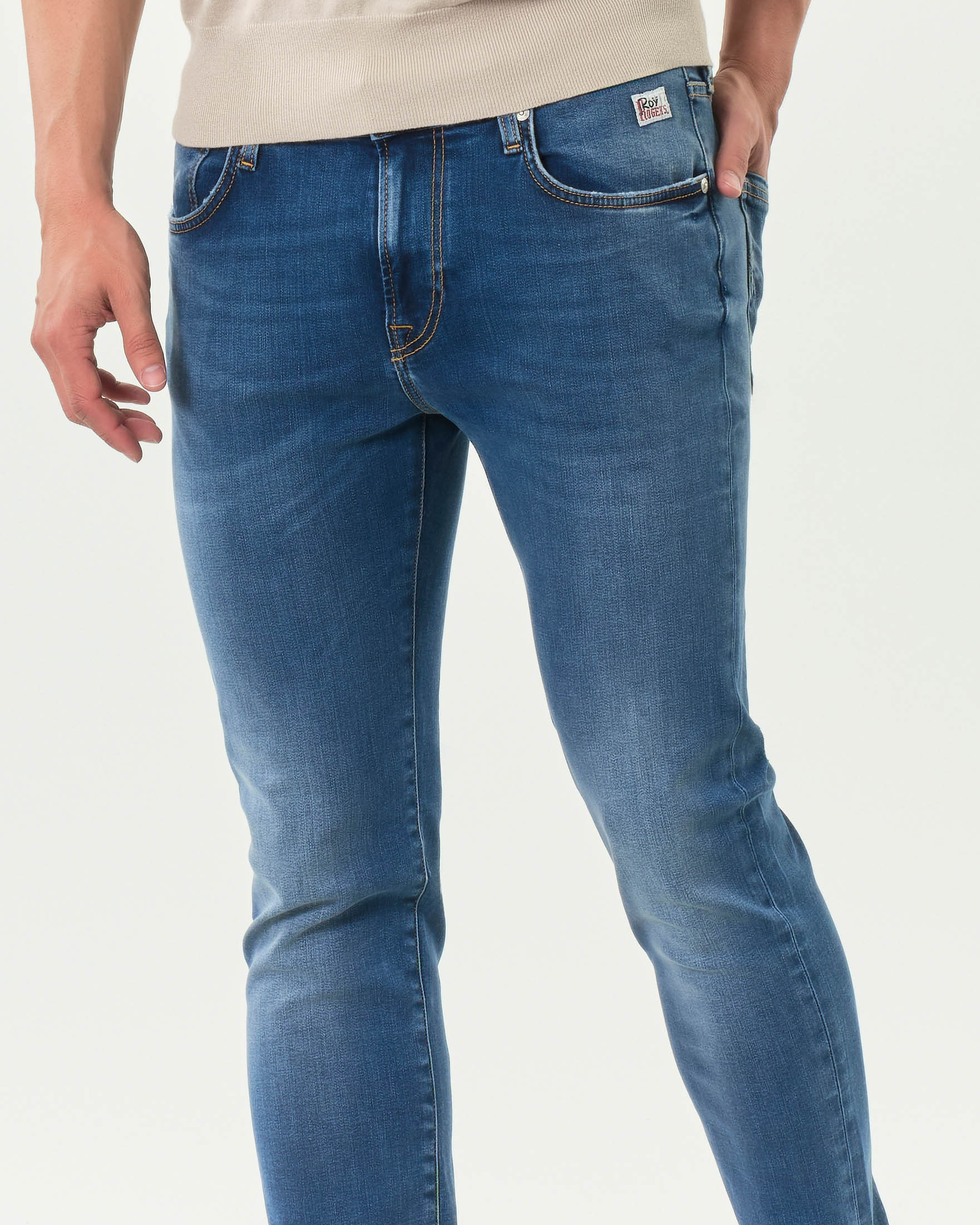 Jeans 317 Roy Roger's skinny-fit in cotone stretch lavaggio medio Maracanã image