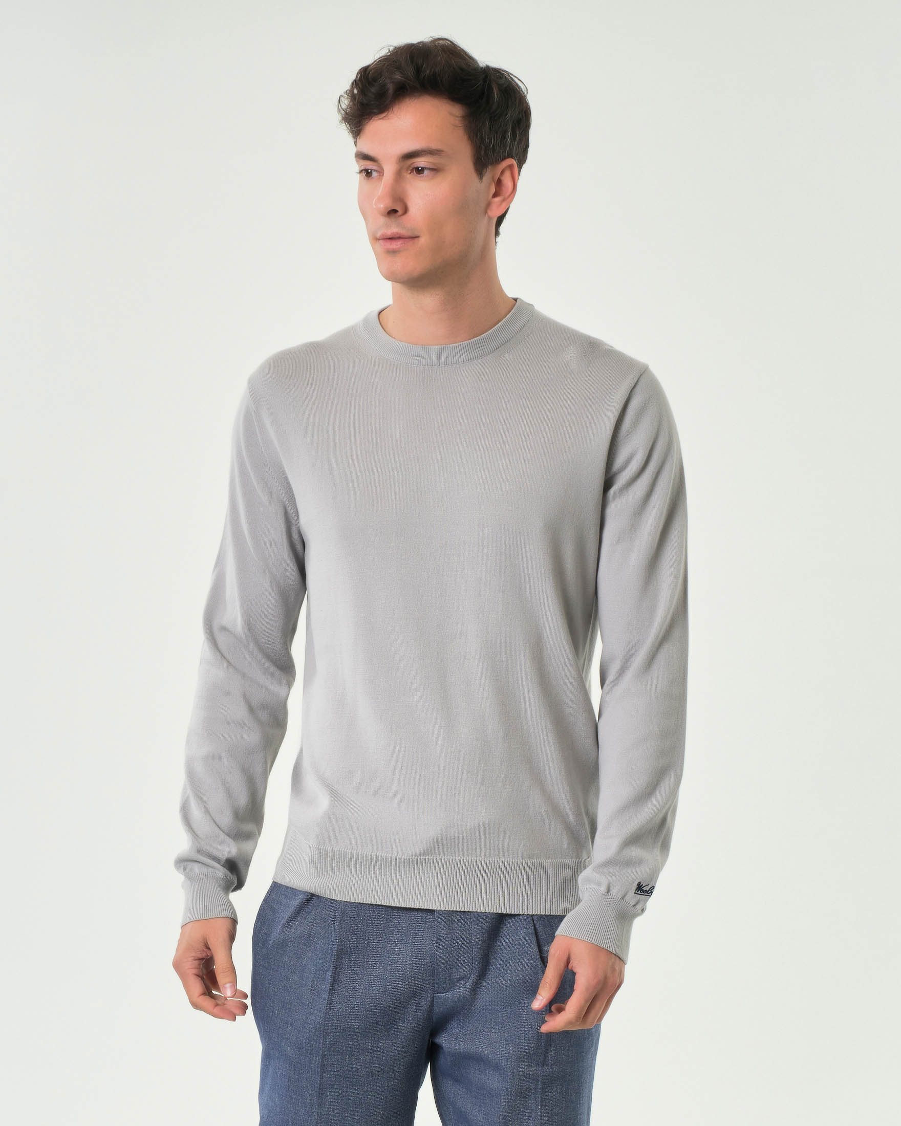 Maglia grigia girocollo in puro cotone