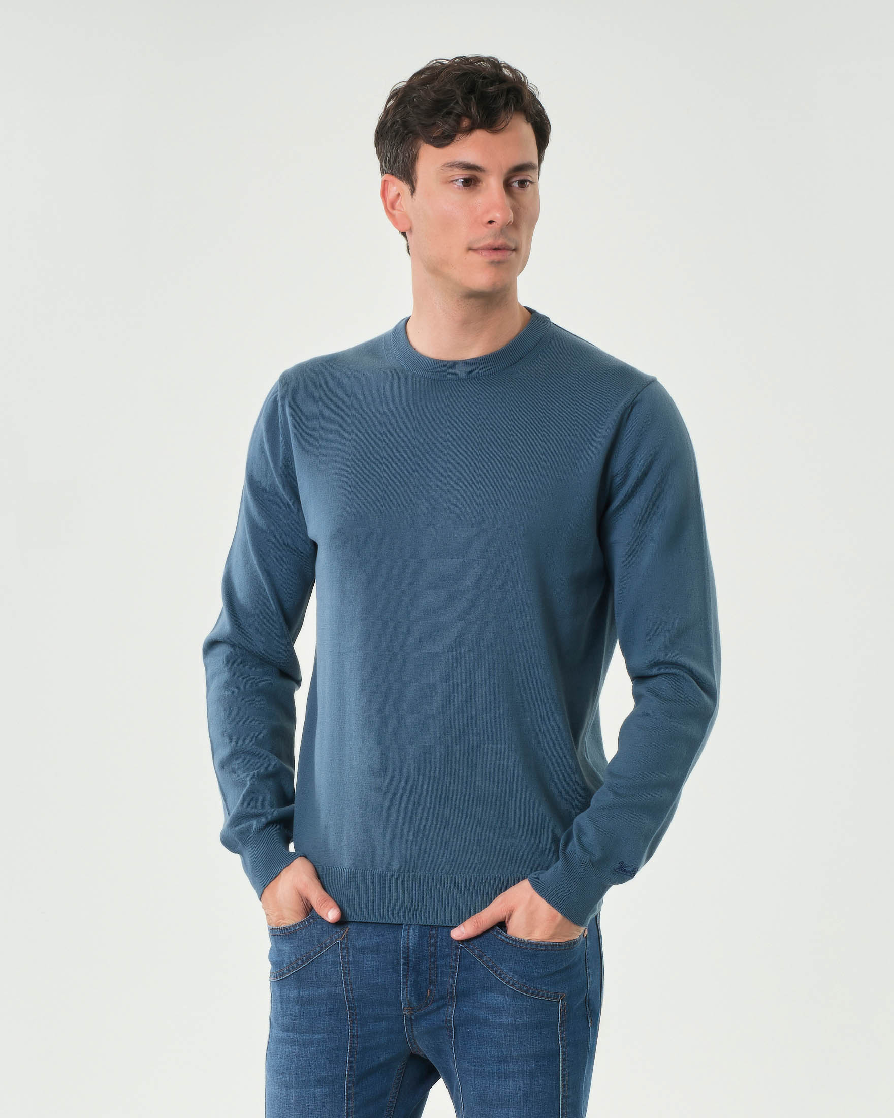 Maglia avio girocollo in puro cotone