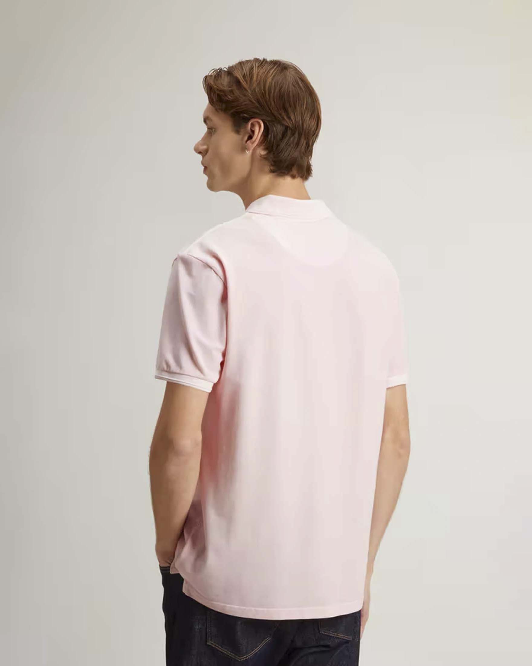 Polo Mackinack Woolrich rosa in piquè di cotone stretch tinta in capo image