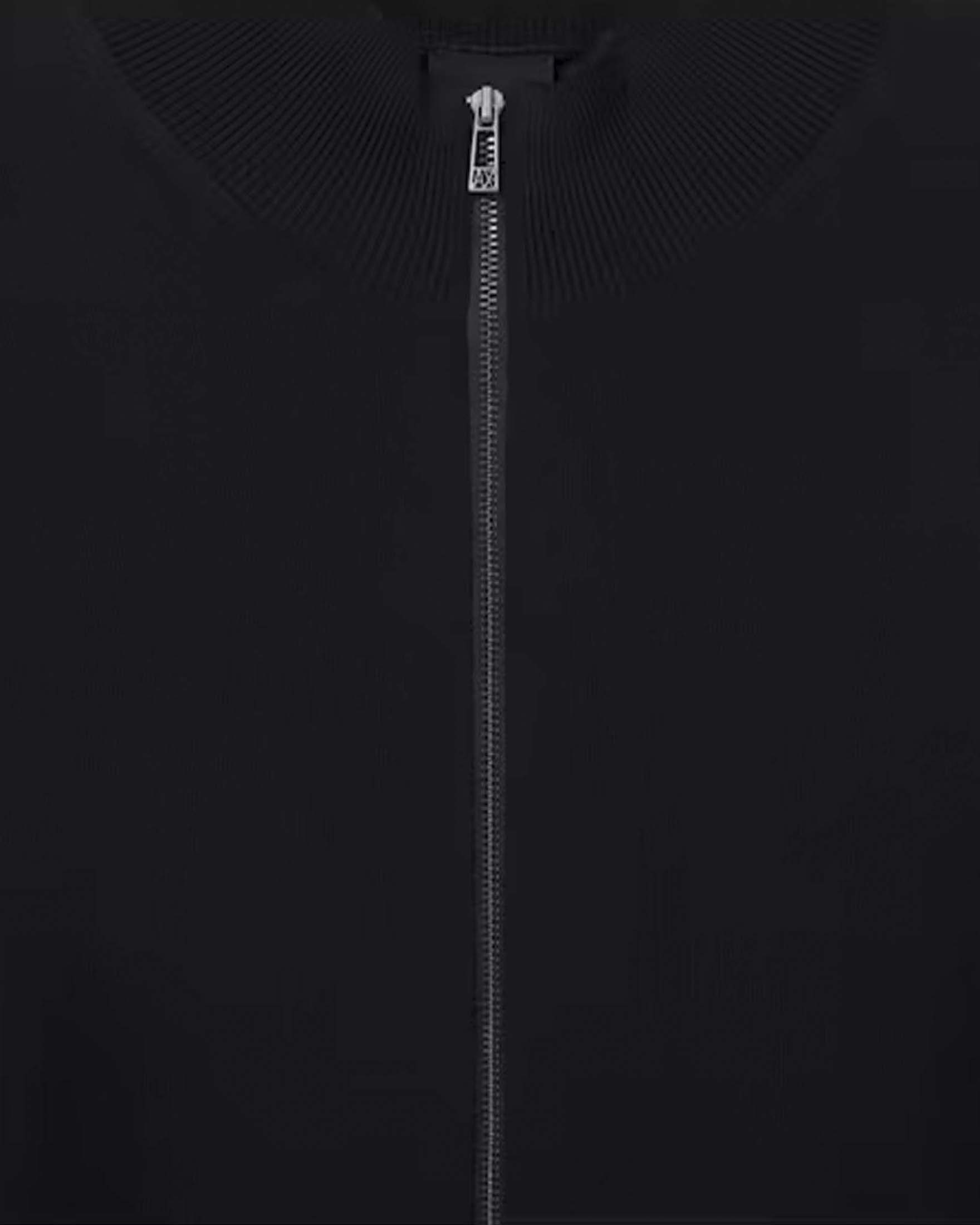 Maglia blu Armani Exchange in misto viscosa con apertura zip image