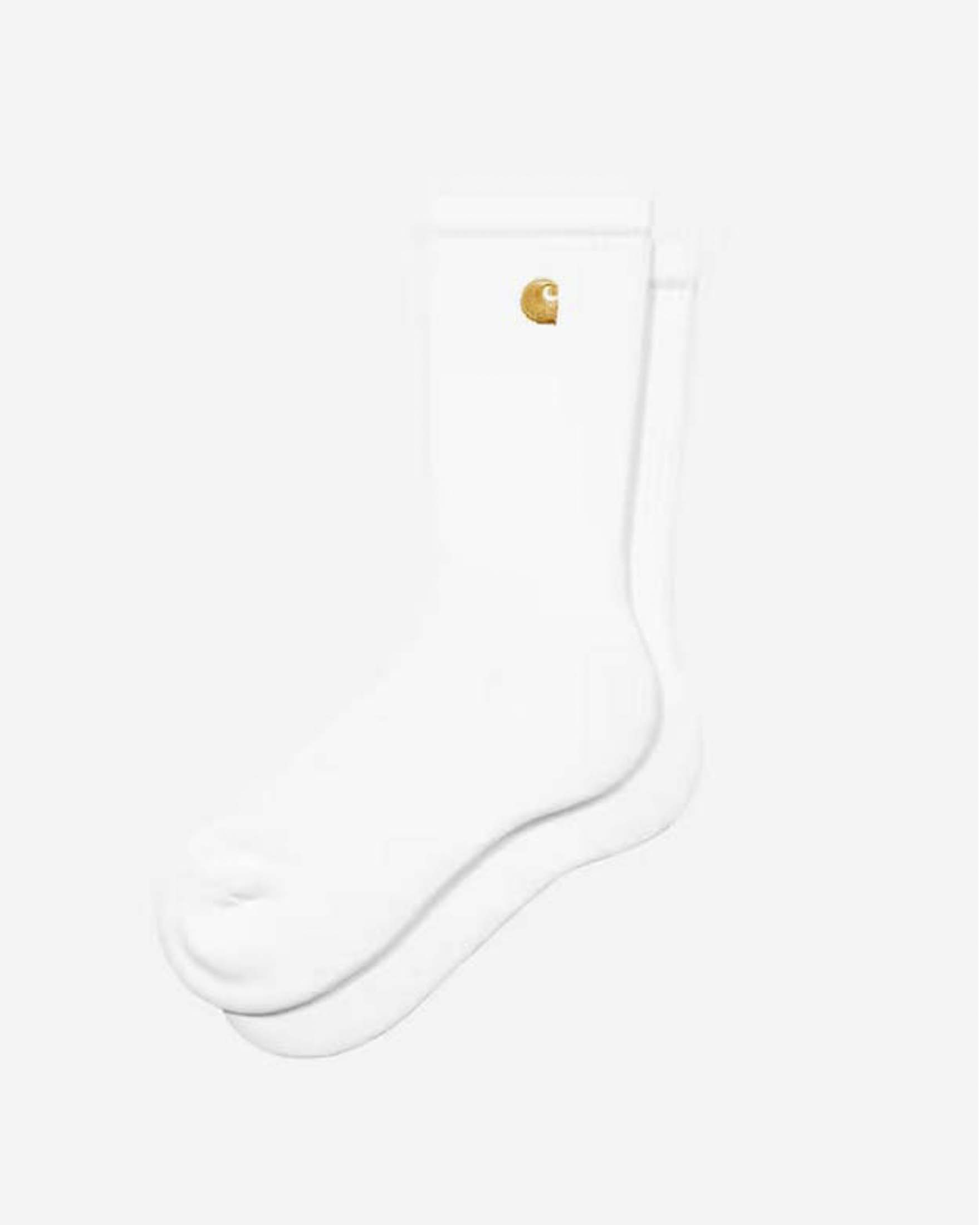 Calzini Carhartt bianchi in cotone stretch a costine