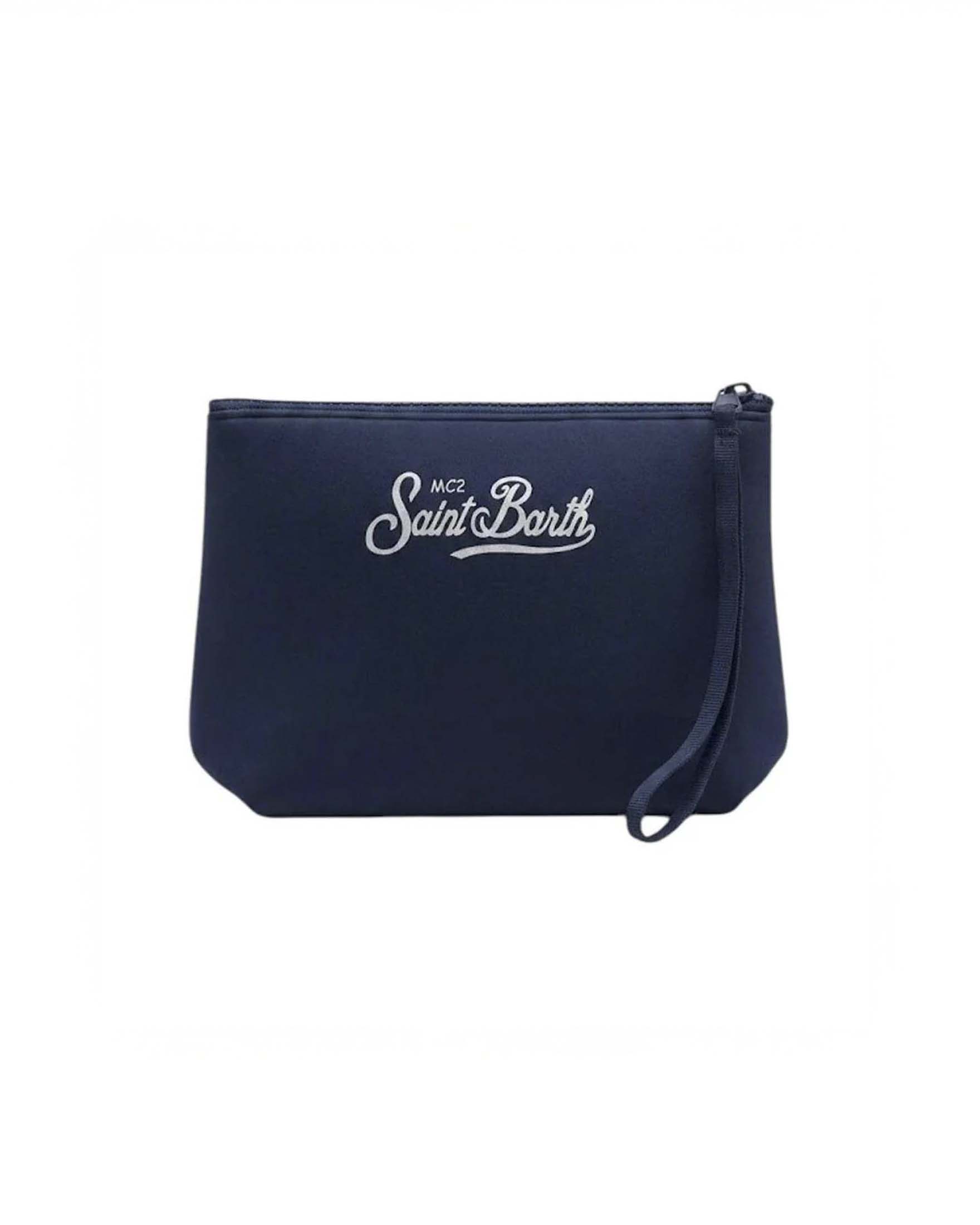 Pochette MC2 Saint Barth Aline blu in neoprene con stampa grafica Mykonos Habituè image