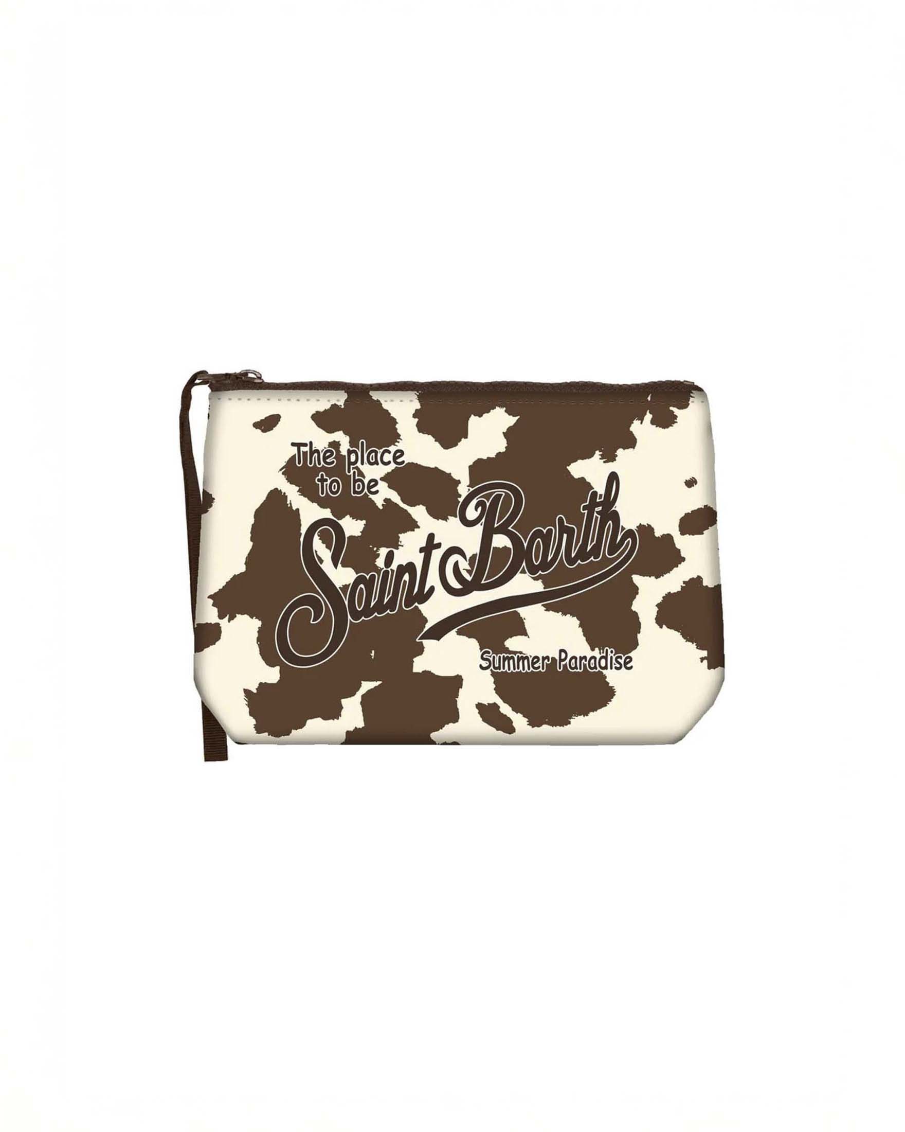 Pochette Aline in neoprene con stampa animalier
