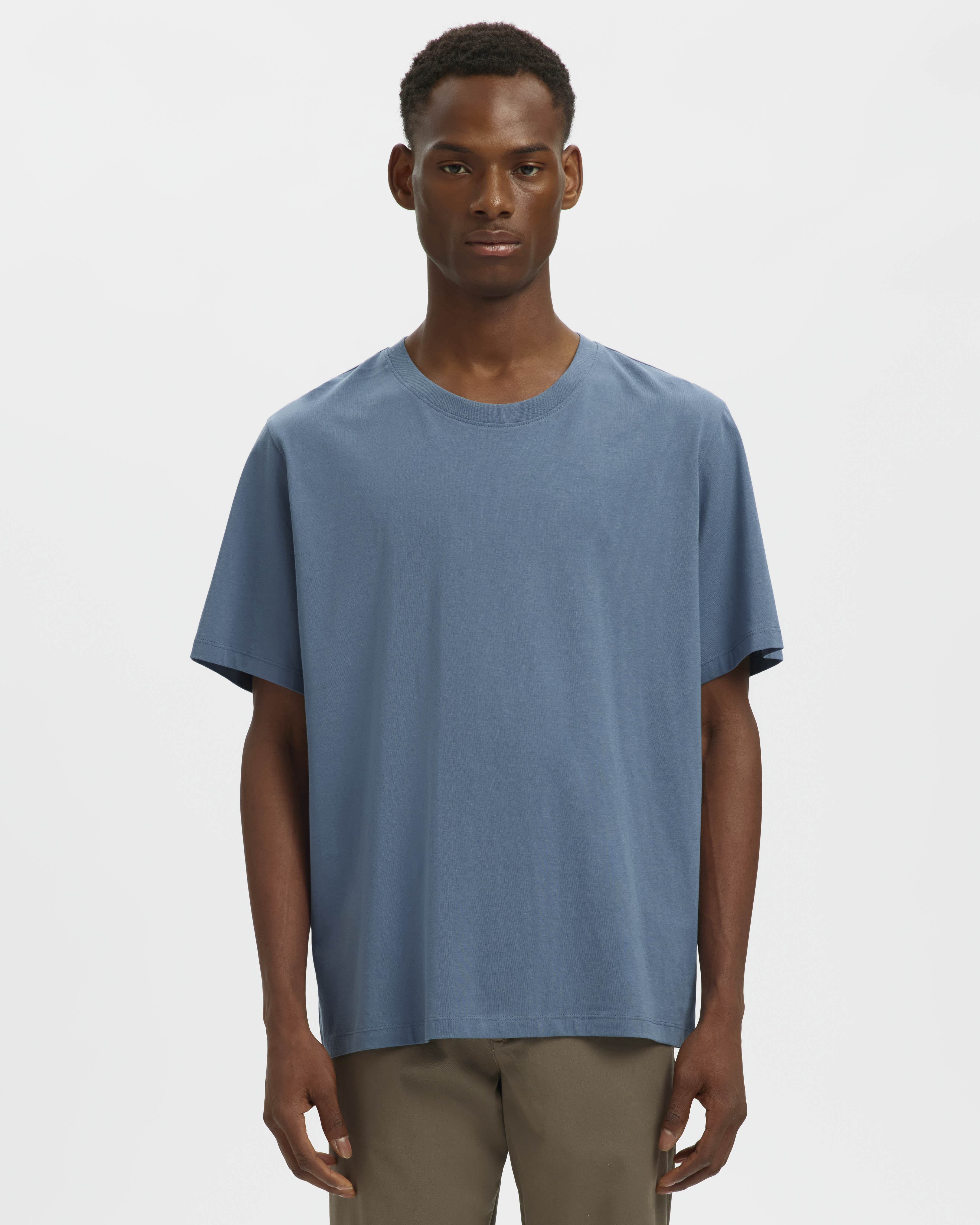 T-shirt avio Selected Homme mezza manica in puro cotone