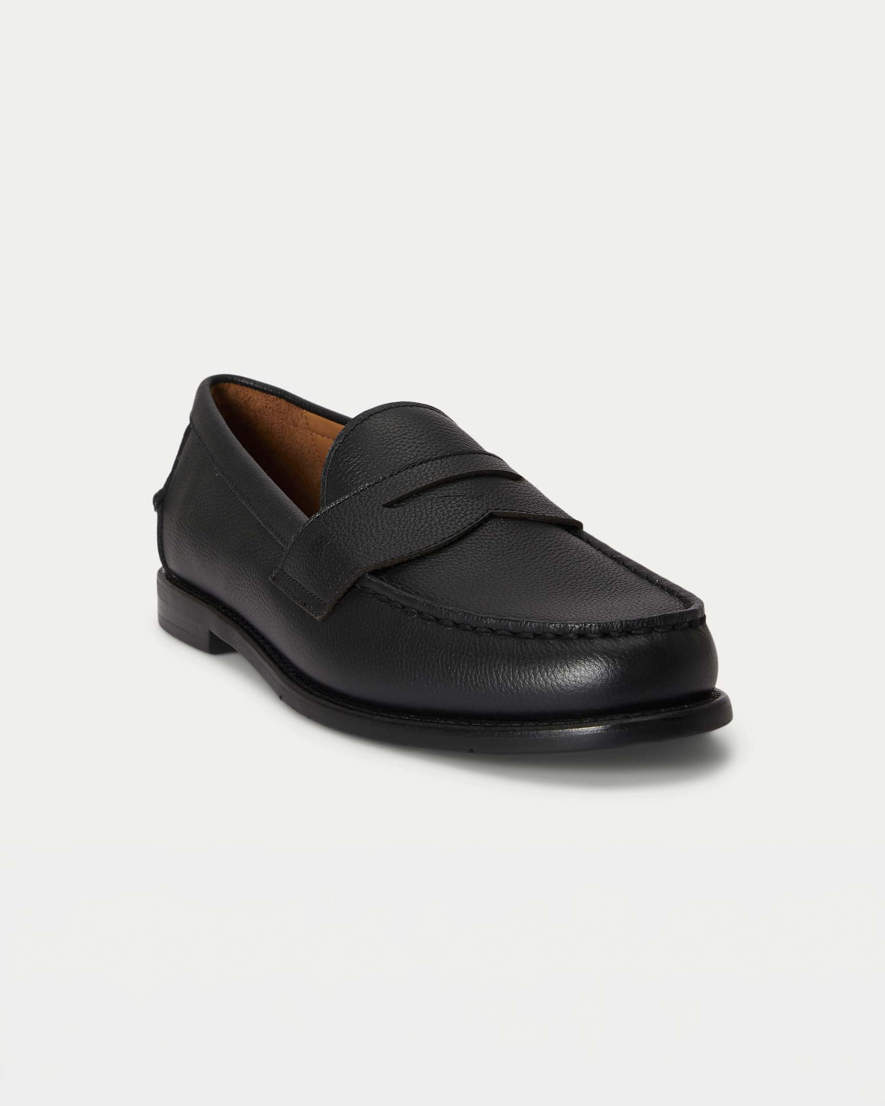 Mocassino Alston Polo Ralph Lauren nero in pelle martellata image