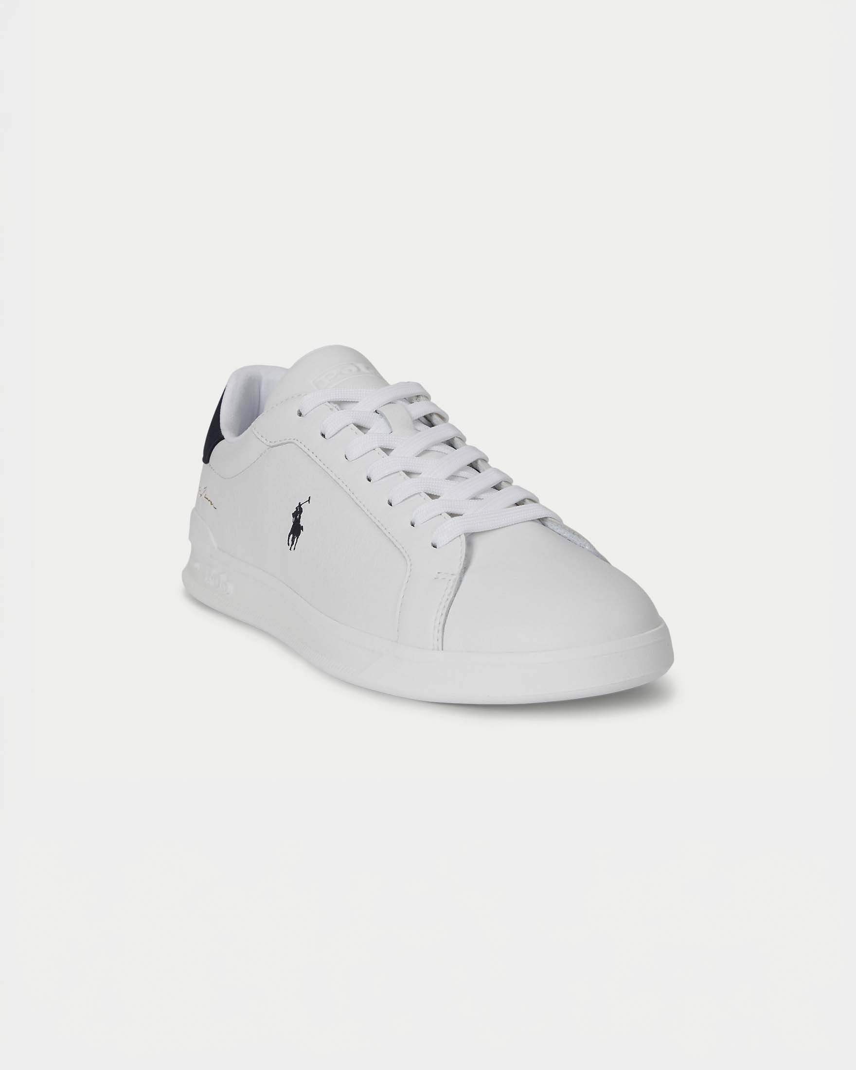 Sneaker Heritage Court II Polo Ralph Lauren bianca in pelle con logo pony blu image