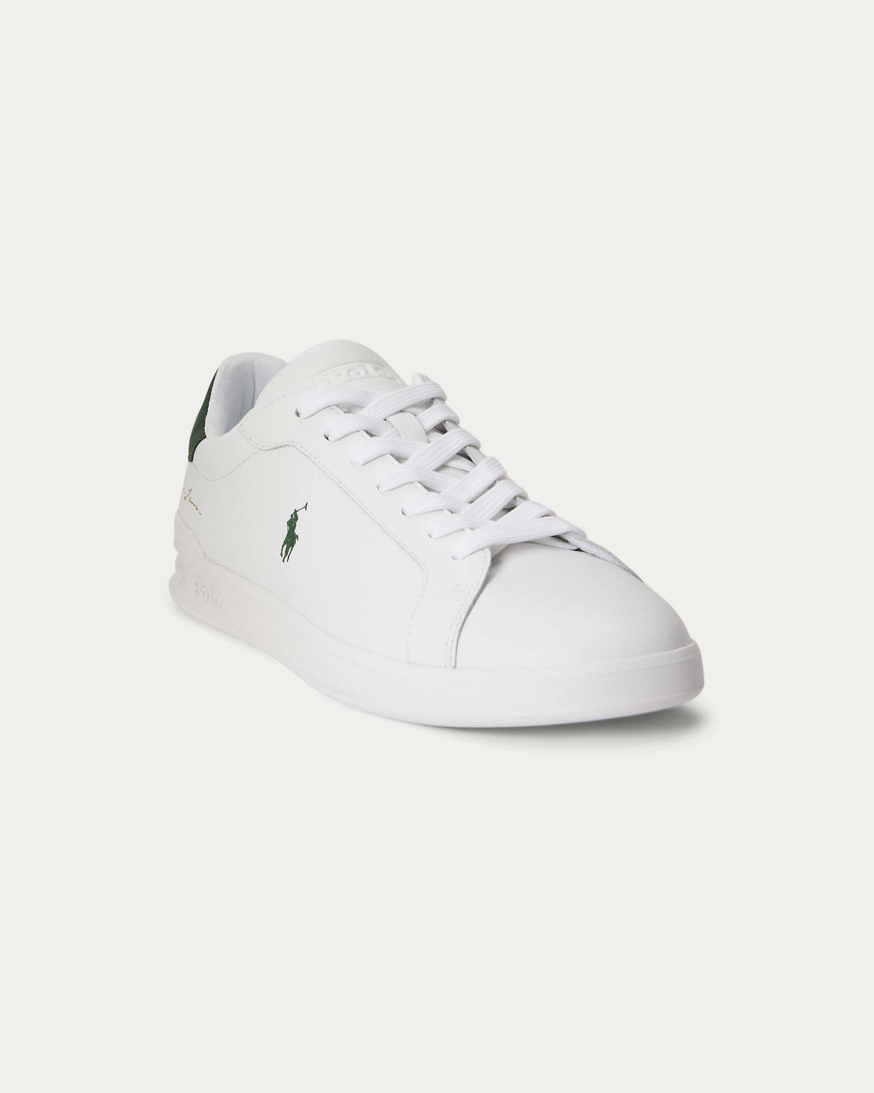 Sneaker Heritage Court II Polo Ralph Lauren bianca in pelle con logo pony verde image