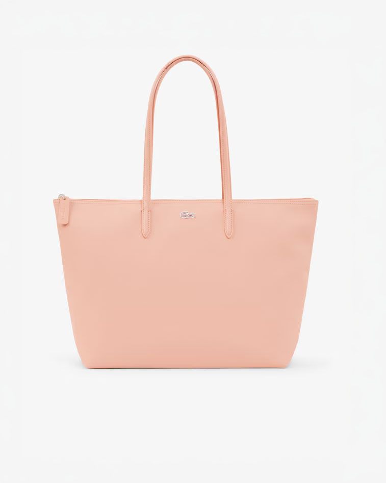 Shopping bag grande L.12.12 Concept in mini piquè rosa cipria