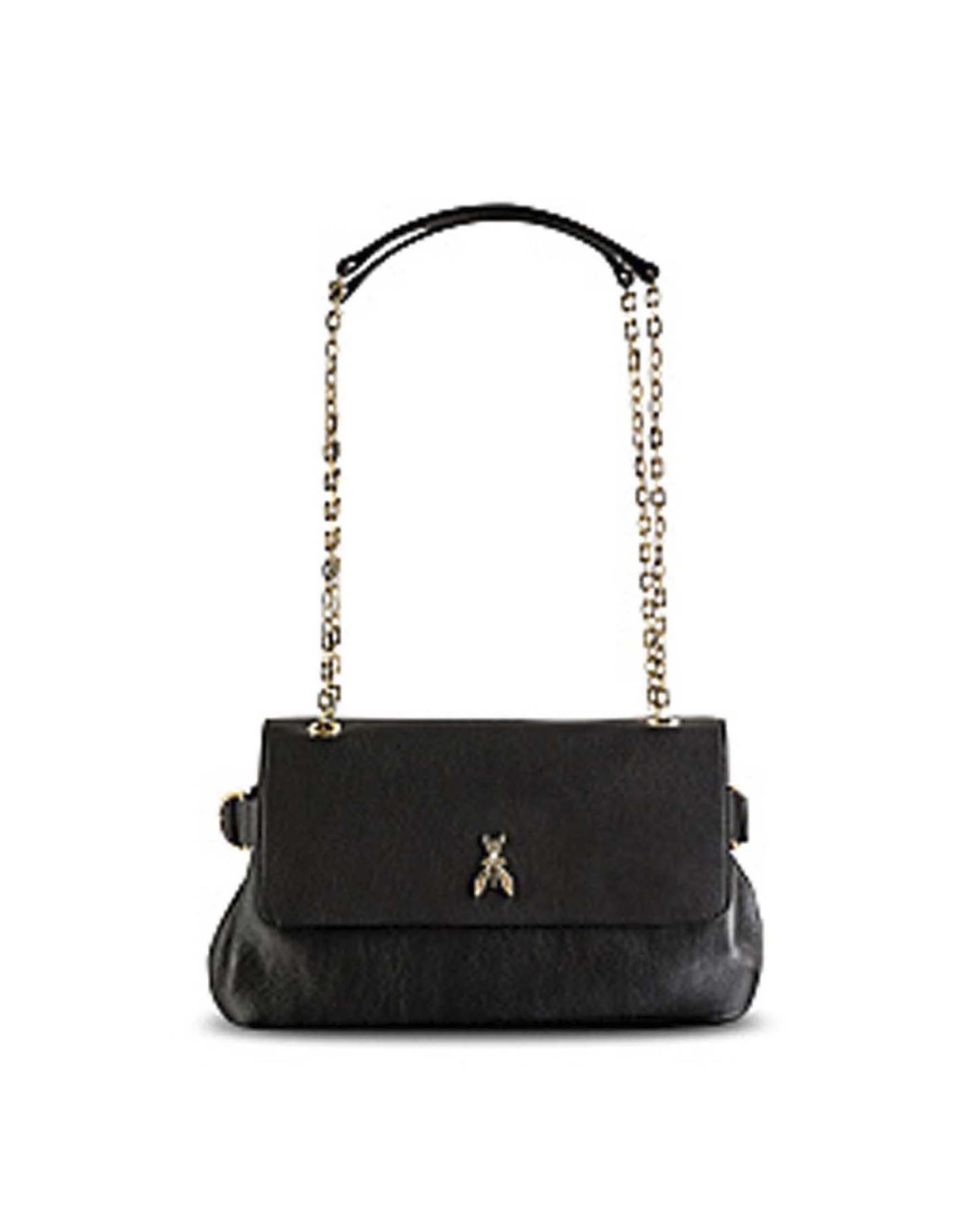 Borsa Crossbody Business Suede nera in pelle con fibbia logo Fly metallico