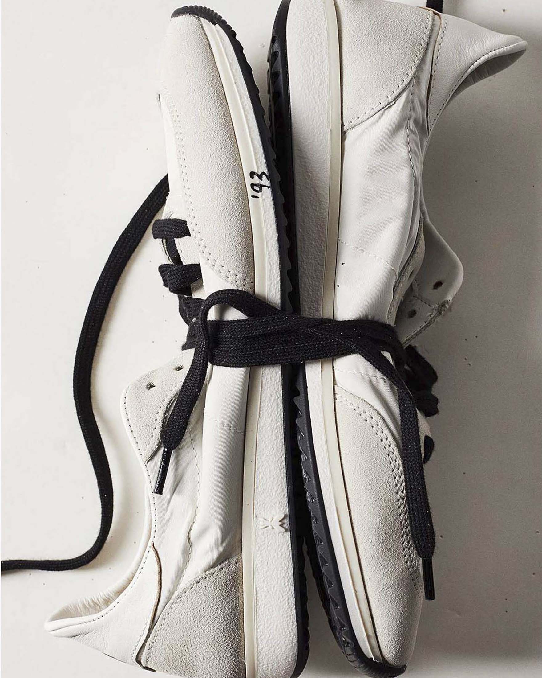 Running SKIN Sneakers Patrizia Pepe '93 bianche in nylon con dettagli suede e nappa