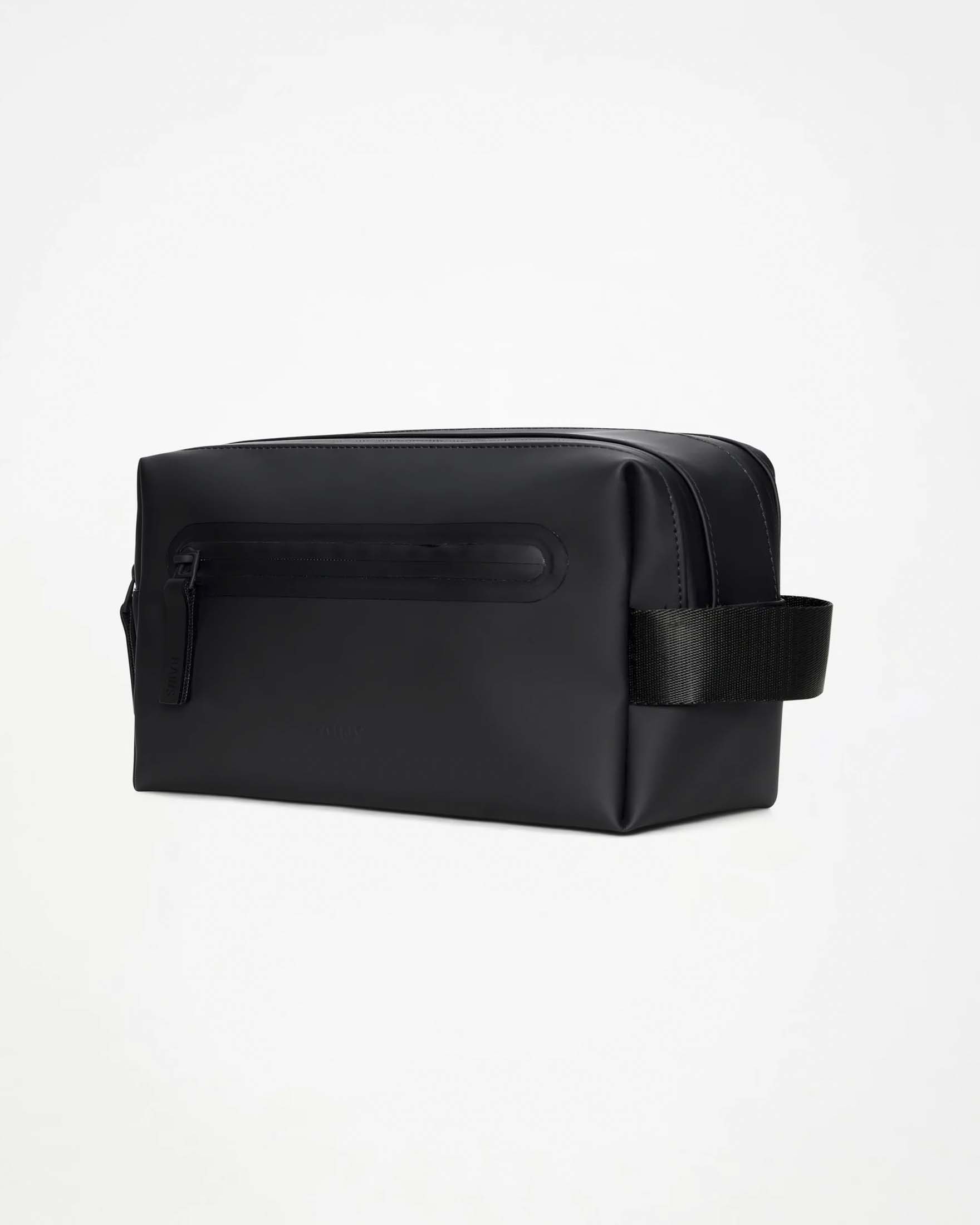 Beauty grande 2 Zip Wash Bag Rains nera in tessuto impermeabile