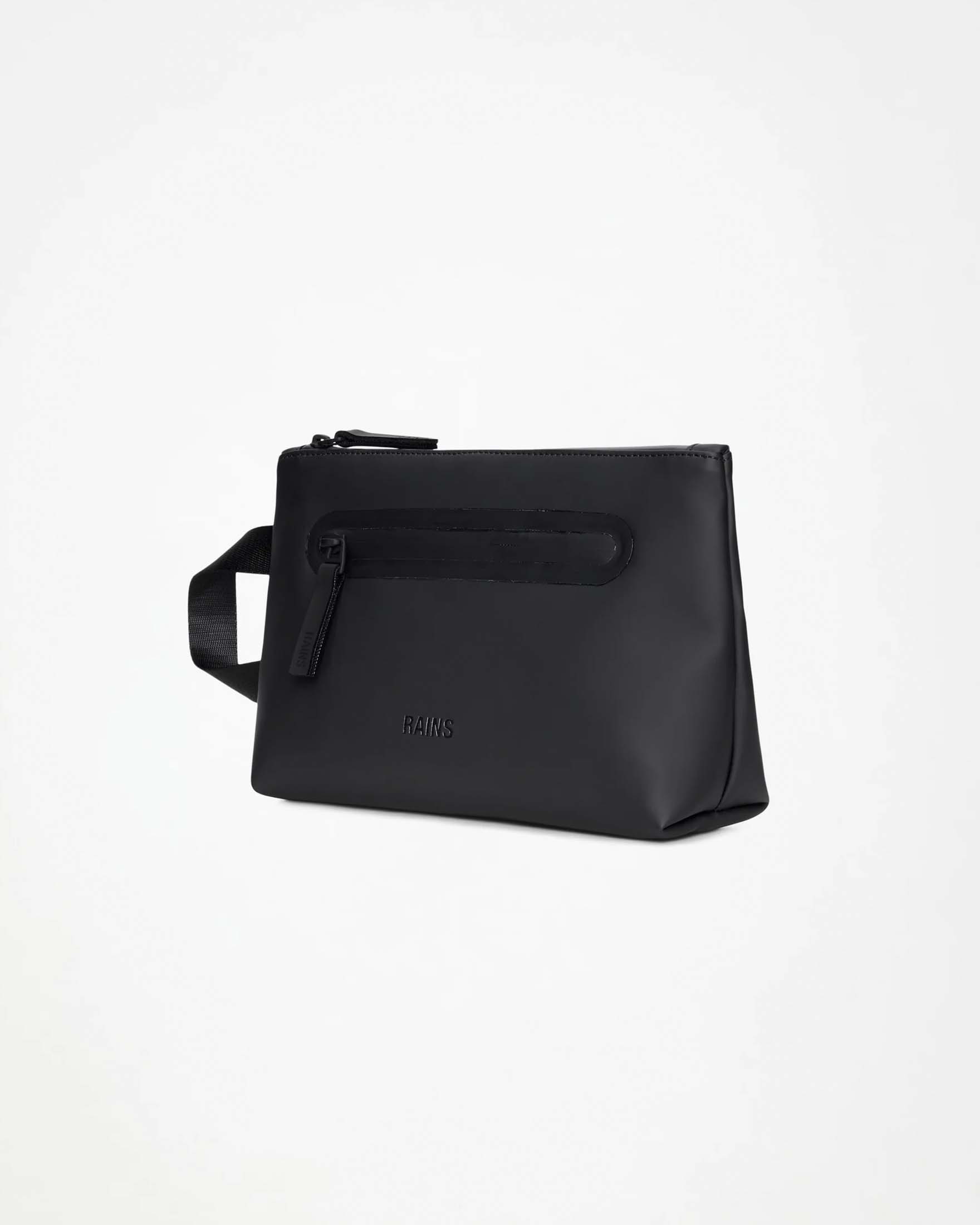 Busta 2 Zip Cosmetic Bag Large Rains nera in tessuto impermeabile