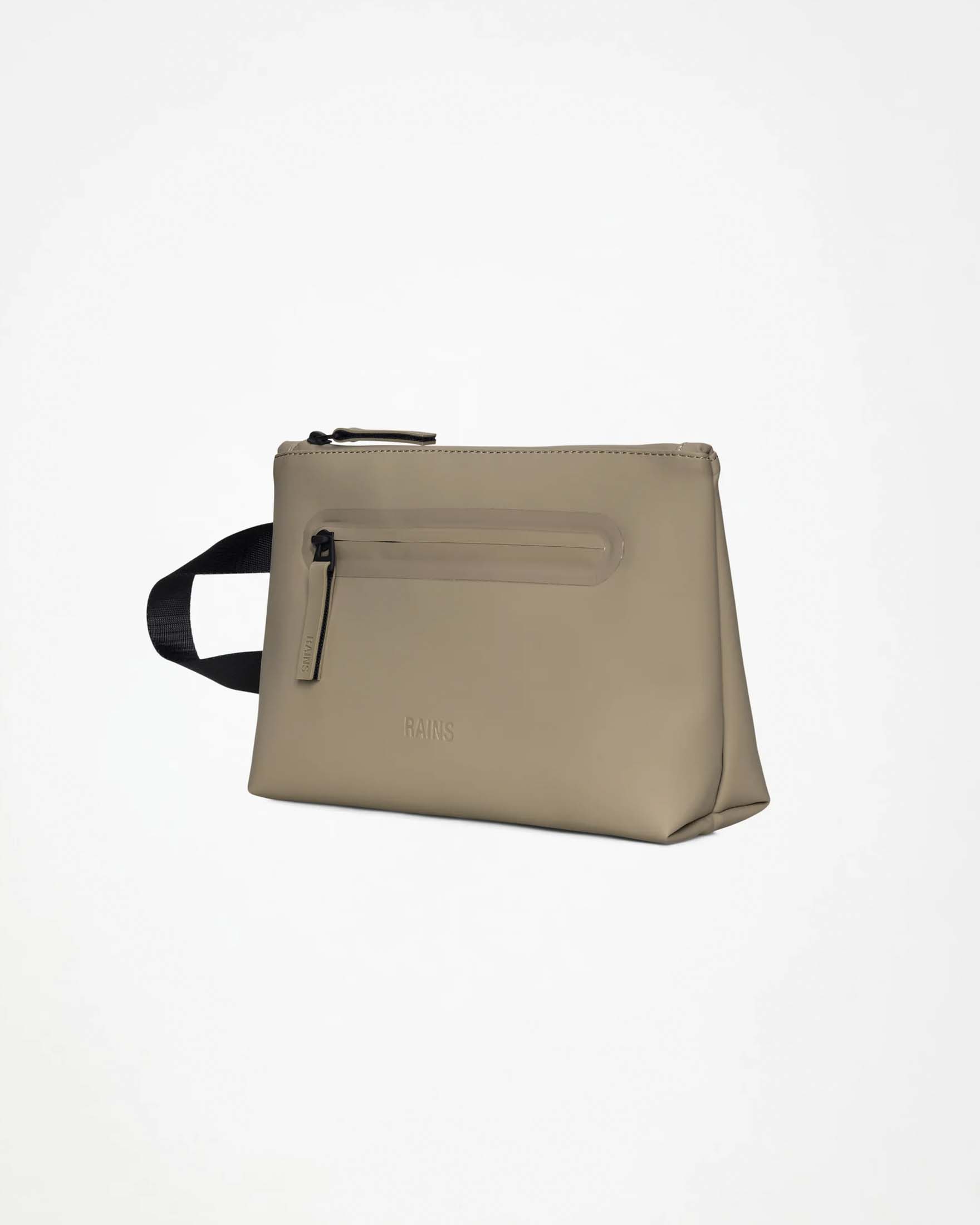 Busta 2 Zip Cosmetic Bag Large Rains beige in tessuto impermeabile