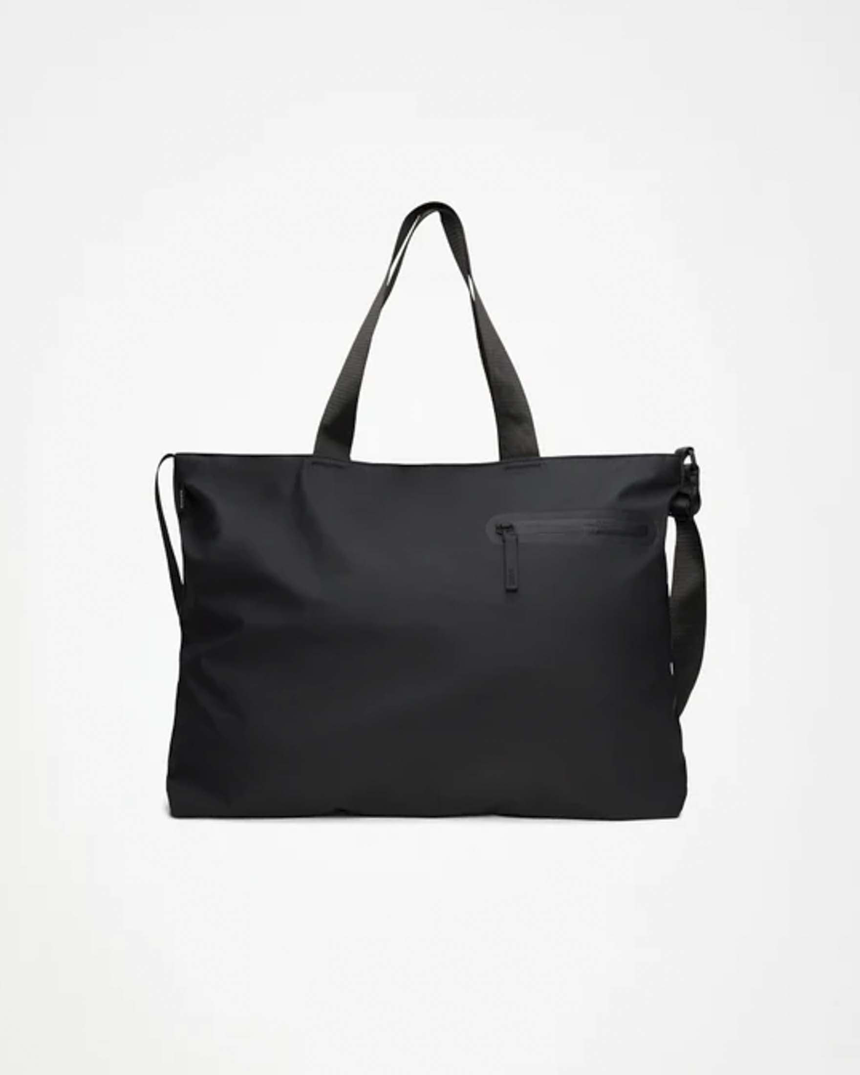 Dash Messenger Tote Bag nera con manici a mano e taschino laterale
