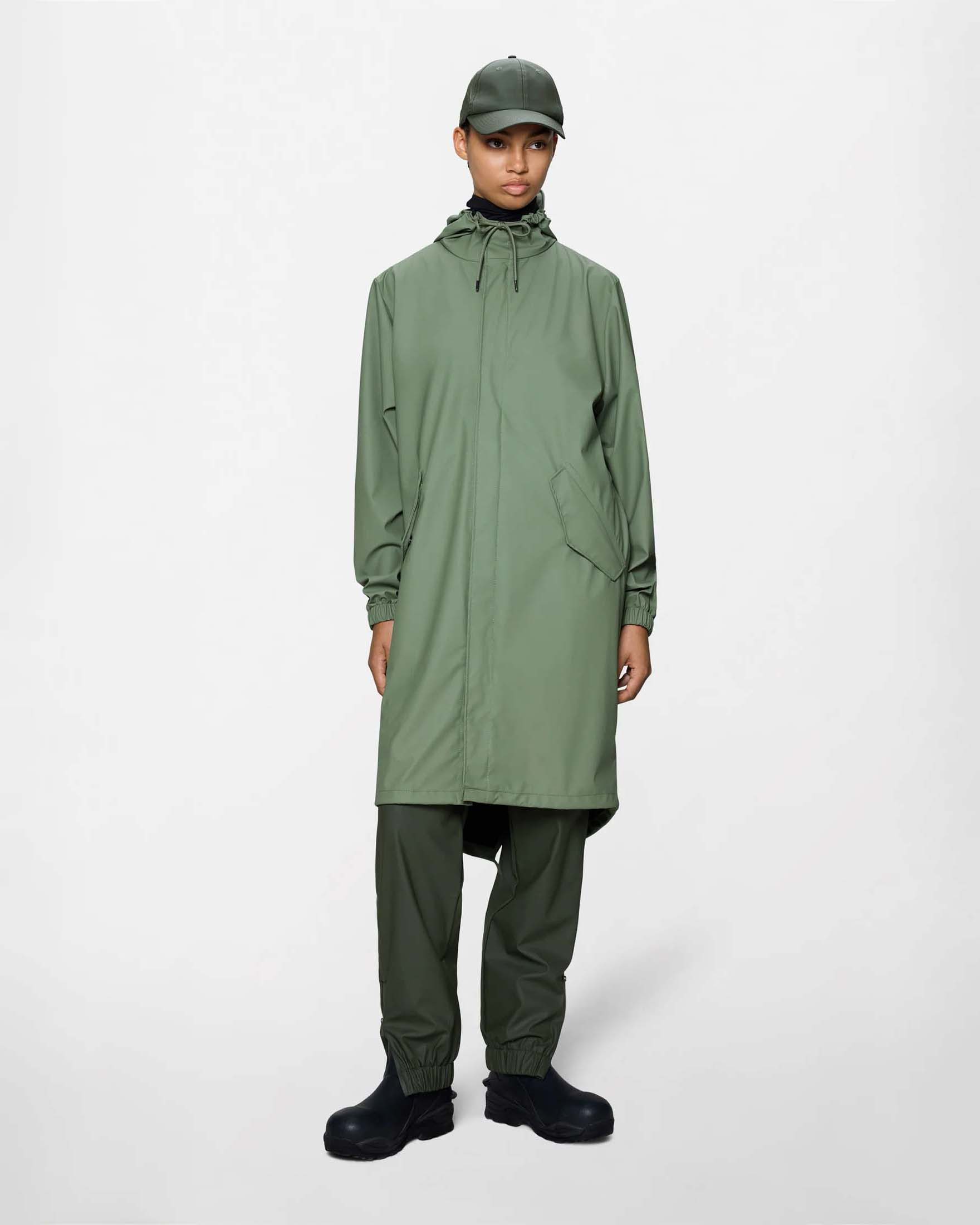 Giacca impermeabile Fishtail Parka verde salvia