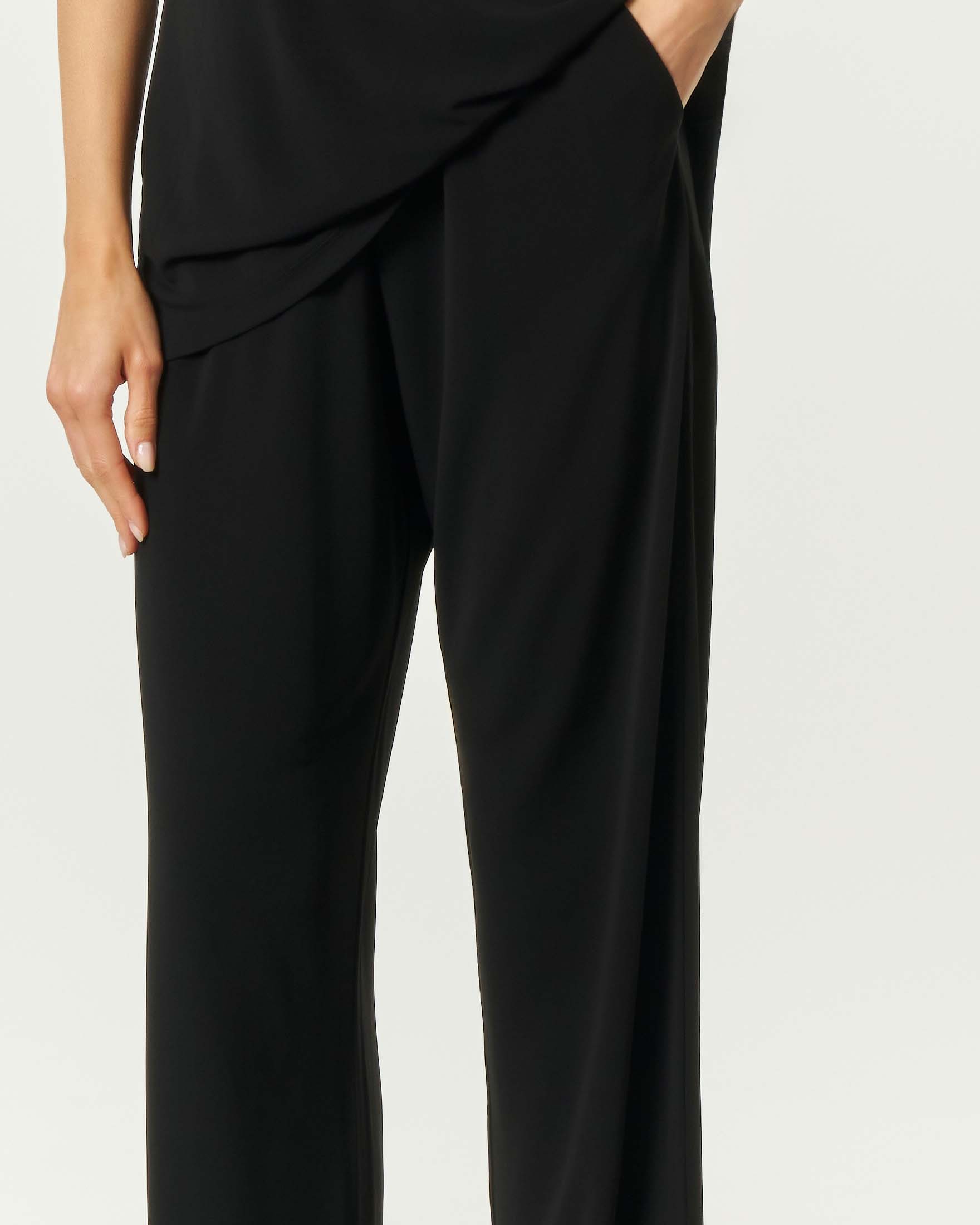 Pantaloni palazzo MM Max Mara neri in jersey crepe di viscosa image
