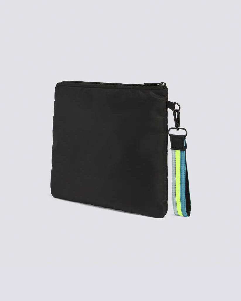 Pochette mare Sundek nera in nylon taffetà con fascia arcobaleno image