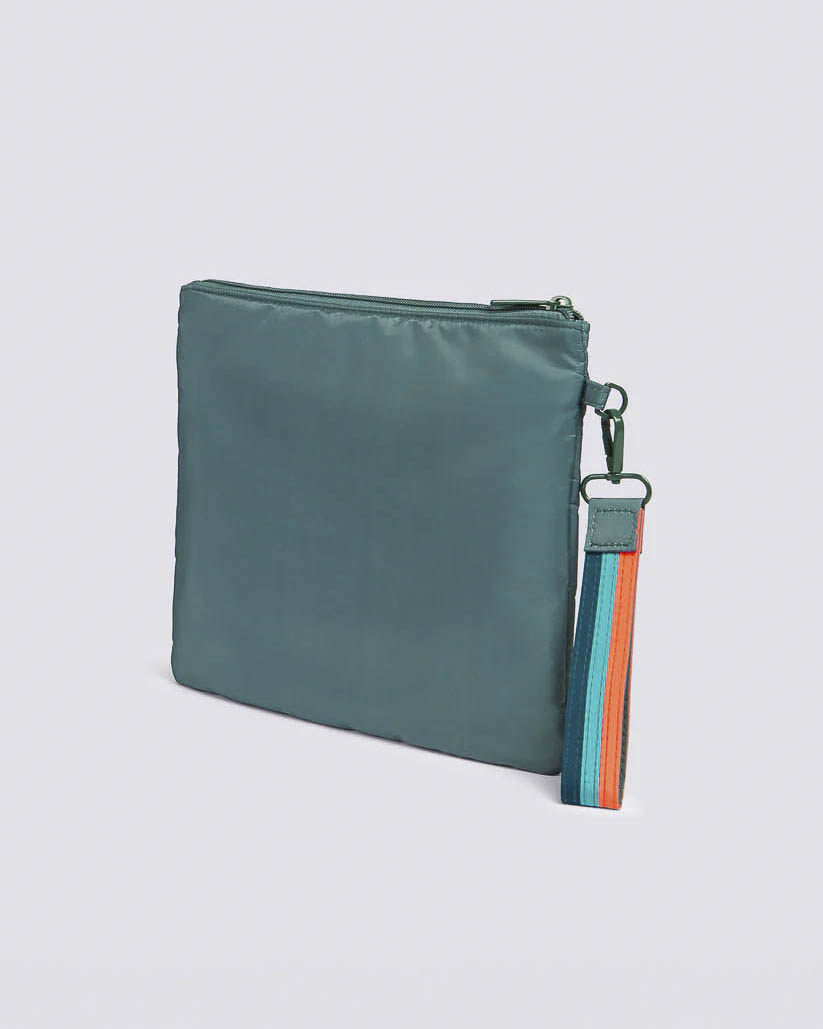 Pochette mare Sundek verde militare in nylon taffetà con fascia arcobaleno image