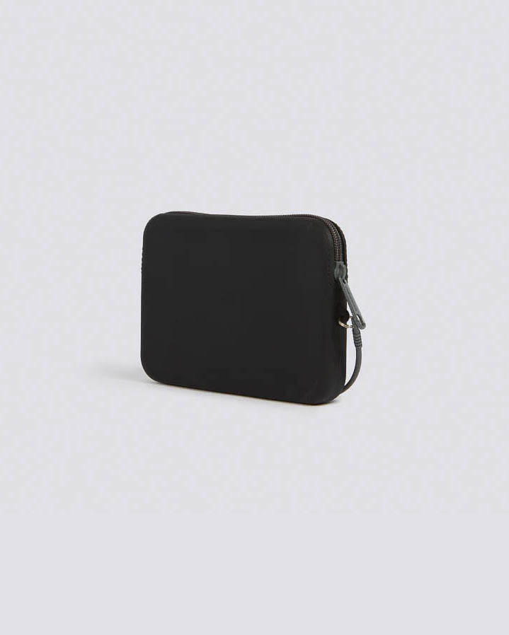 Mini pochette Sundek nera in gomma con zip e logo in contrato colore image