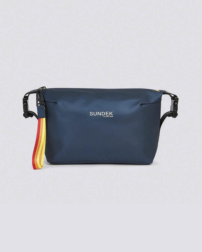 Beauty case Sundek blu in tessuto gommato impermeabile