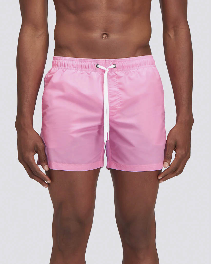 Boxer mare corto Sundek rosa con arcobaleno blu royal celeste e azzurro
