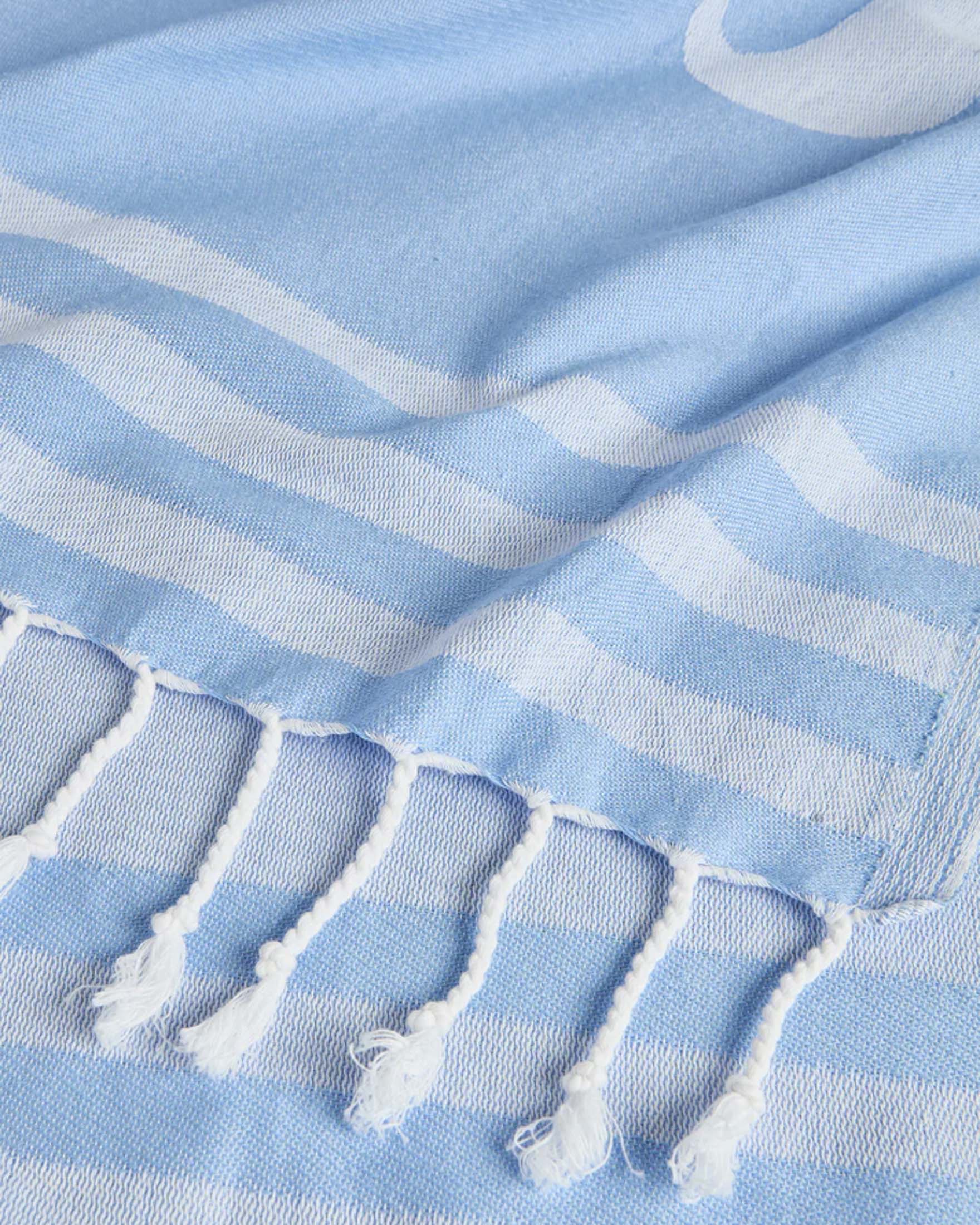 Telo mare fouta Sundek azzurro in spugna leggera con logo jacquard image