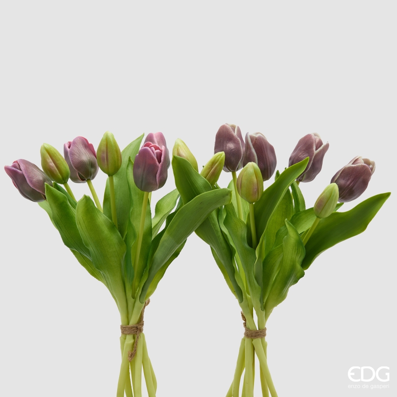 Tulipano Gommato Real Touch Mazzo x 7 Viola 2A h.30 Edg