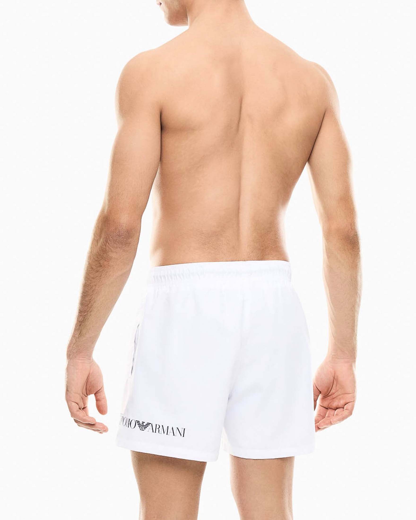 Boxer mare EA7 bianco con stampa logo a contrasto image