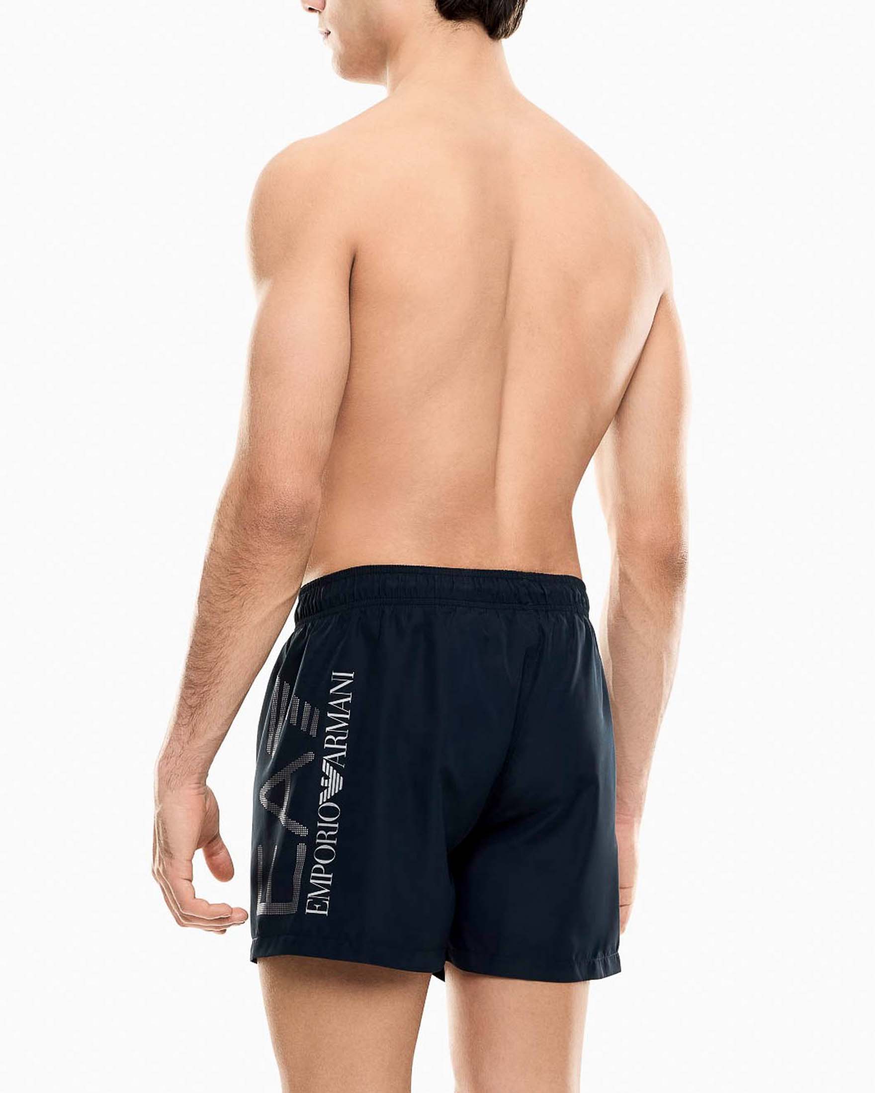Boxer mare EA7 blu con maxi logo laterale stampato image
