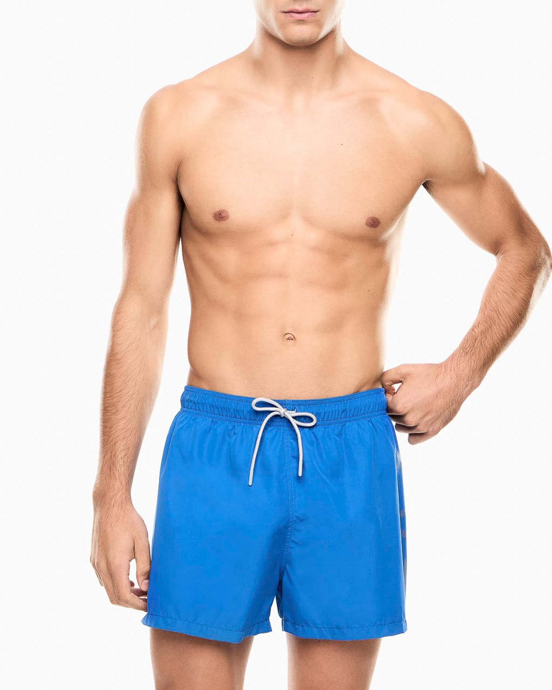 Boxer mare EA7 blu royal con maxi logo laterale stampato