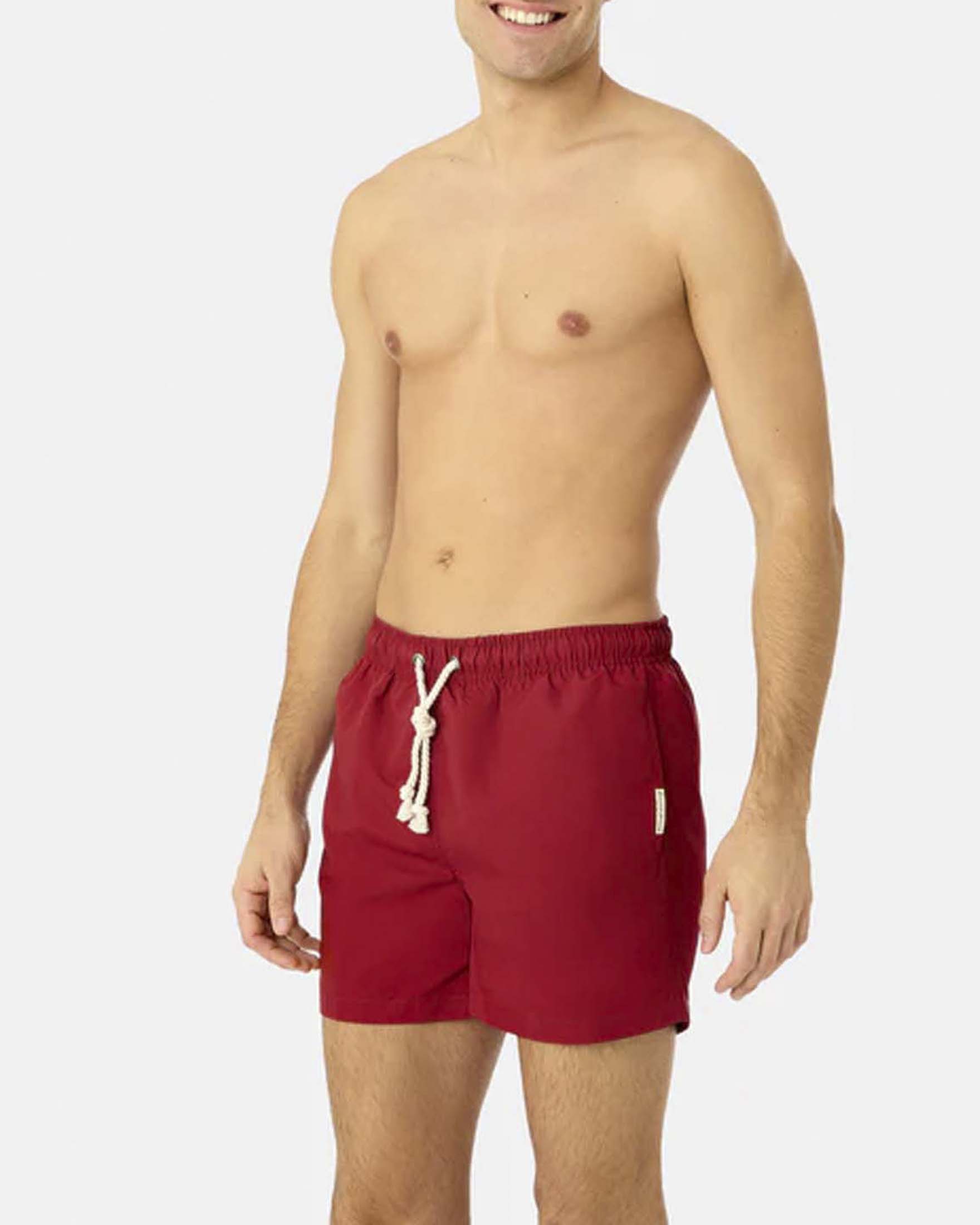 Boxer mare Gassa D'Amante rosso a tinta unita con laccetto bianco