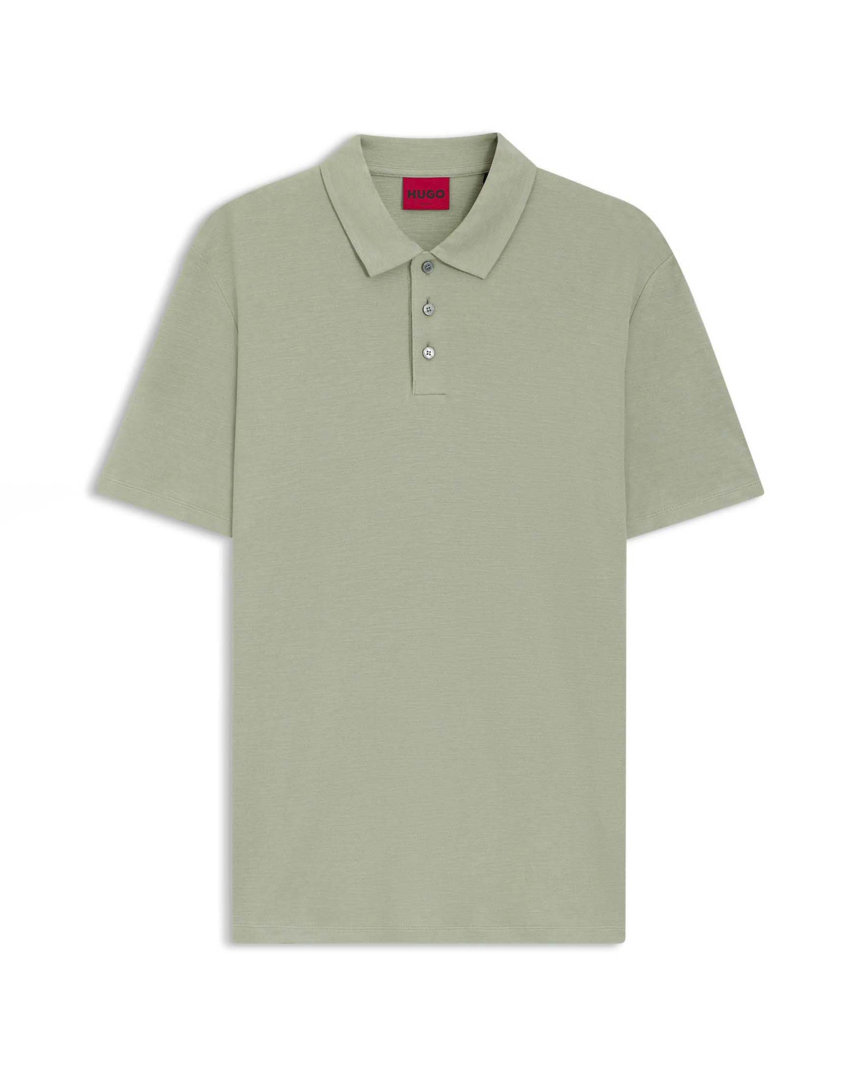 Polo mezza manica Hugo salvia in misto lyocell e lino