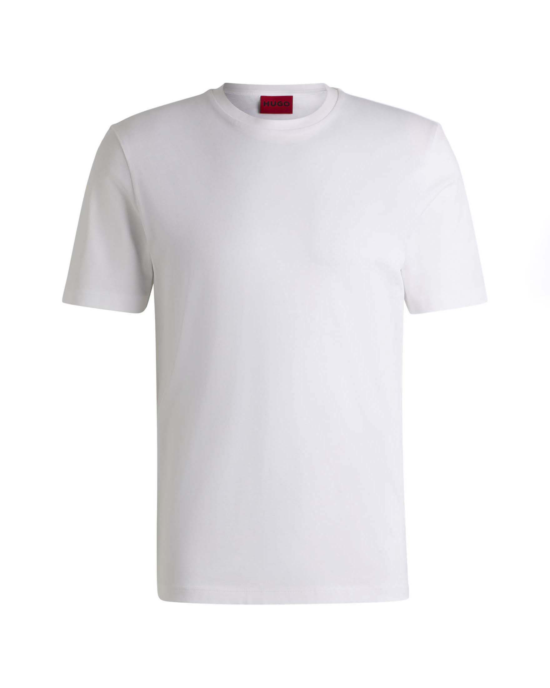 T-shirt mezza manica Hugo bianca in cotone mercerizzato
