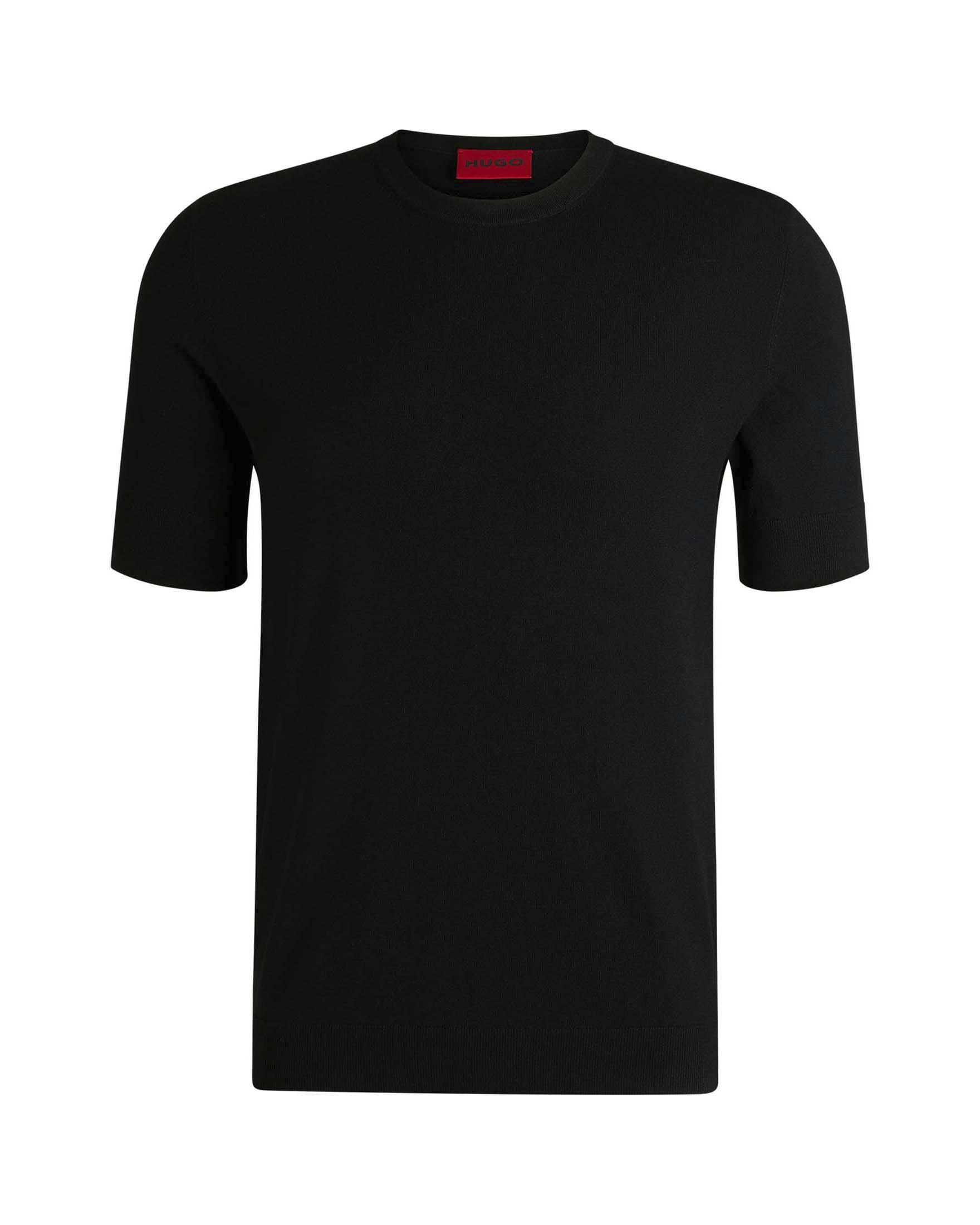 T-shirt a maniche corte Hugo nera in misto viscosa